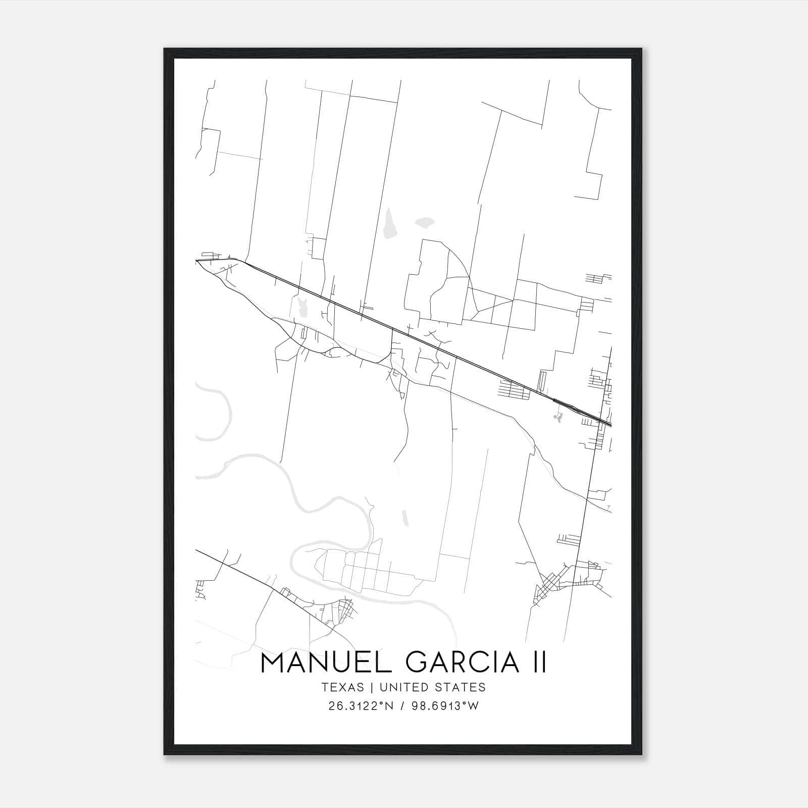 Manuel Garcia Ii Texas Map Poster, Modern Home Decor Wall Art Print Manuel Garcia Ii Texas Map Poster, Modern Home Decor Wall Art Print