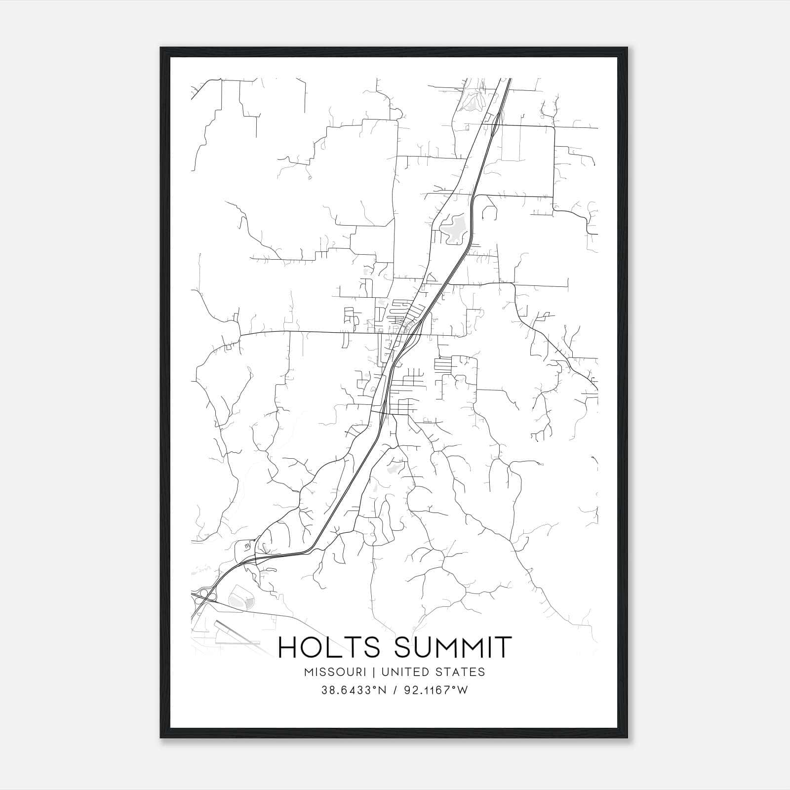 Holts Summit Missouri Map Poster, Modern Home Decor Wall Art Print Holts Summit Missouri Map Poster, Modern Home Decor Wall Art Print