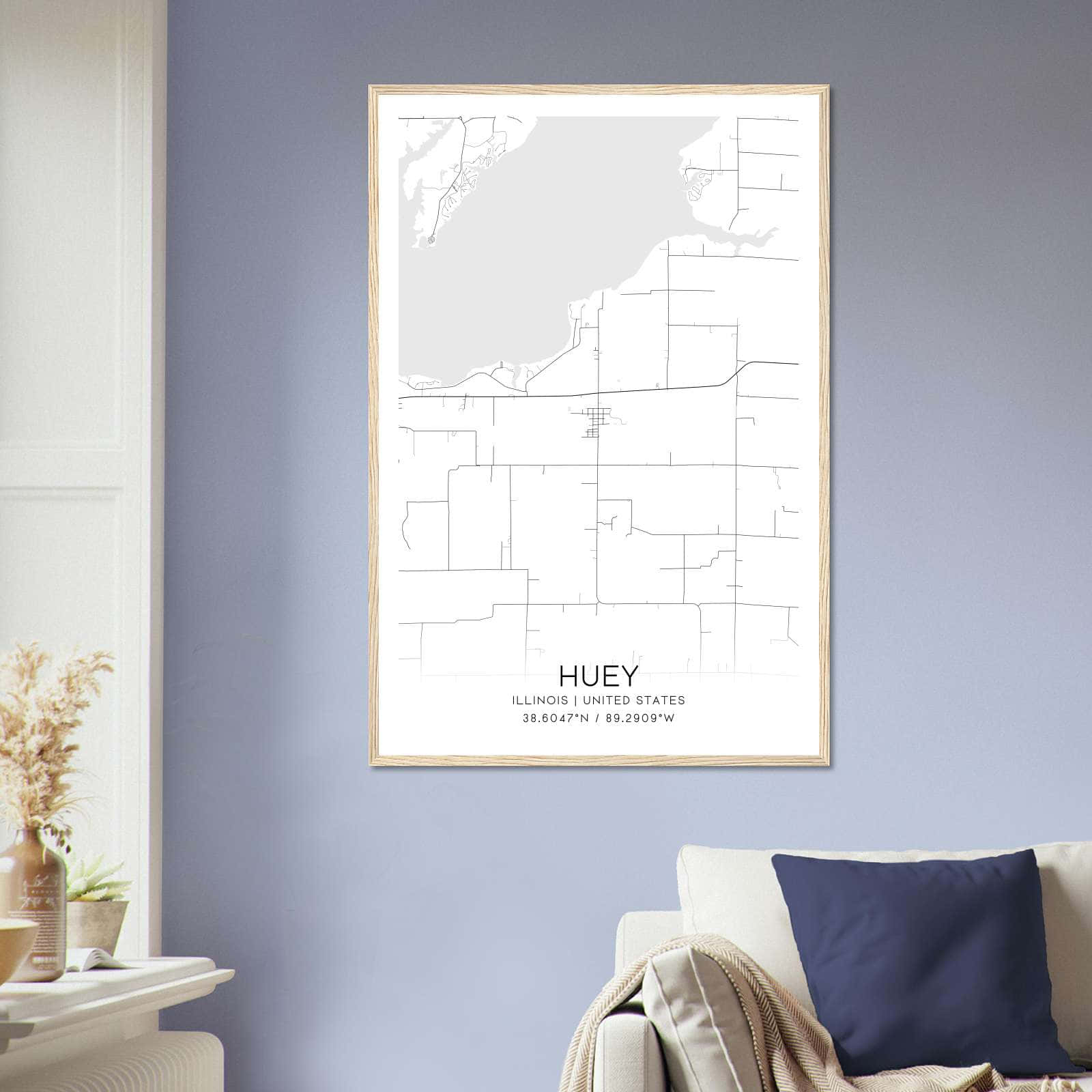 Deerfield Kansas Map Poster, Modern Home Decor Wall Art Print (Copy)