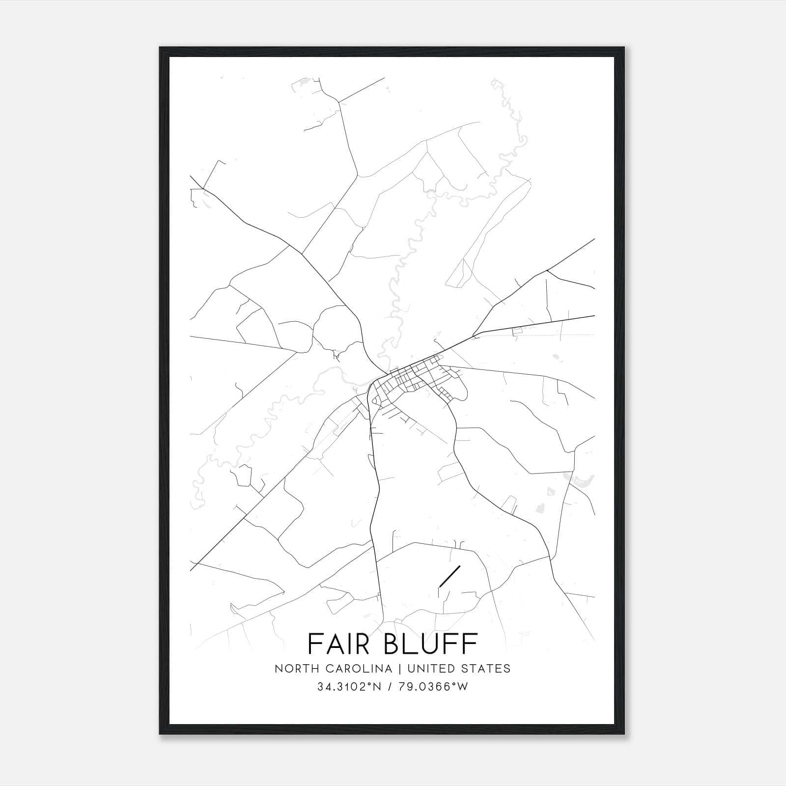 Fair Bluff North Carolina Map Poster, Modern Home Decor Wall Art Print Fair Bluff North Carolina Map Poster, Modern Home Decor Wall Art Print