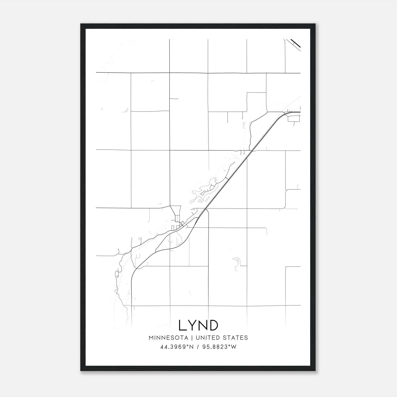 Lynd Minnesota Map Poster, Modern Home Decor Wall Art Print Lynd Minnesota Map Poster, Modern Home Decor Wall Art Print