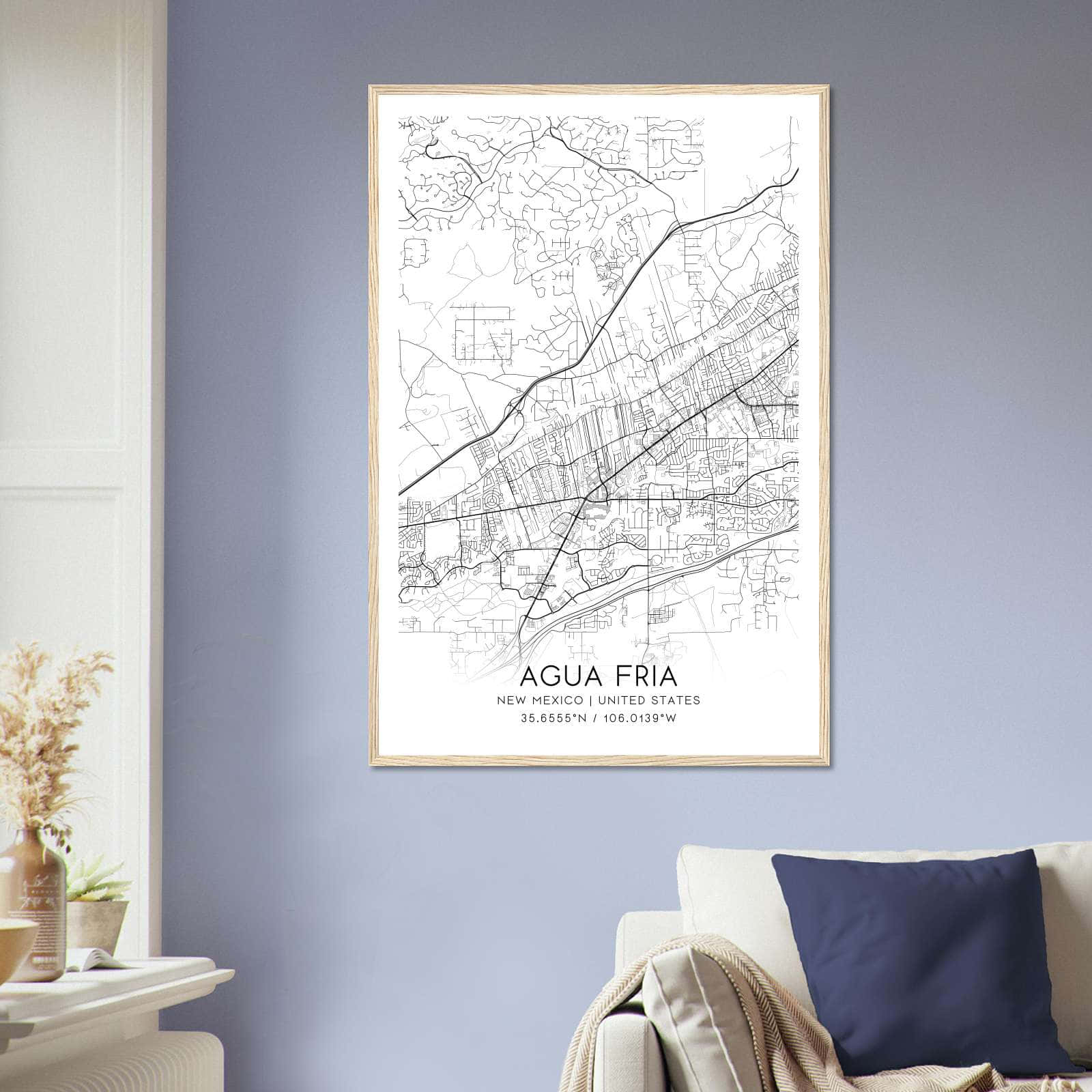 Deerfield Kansas Map Poster, Modern Home Decor Wall Art Print (Copy)