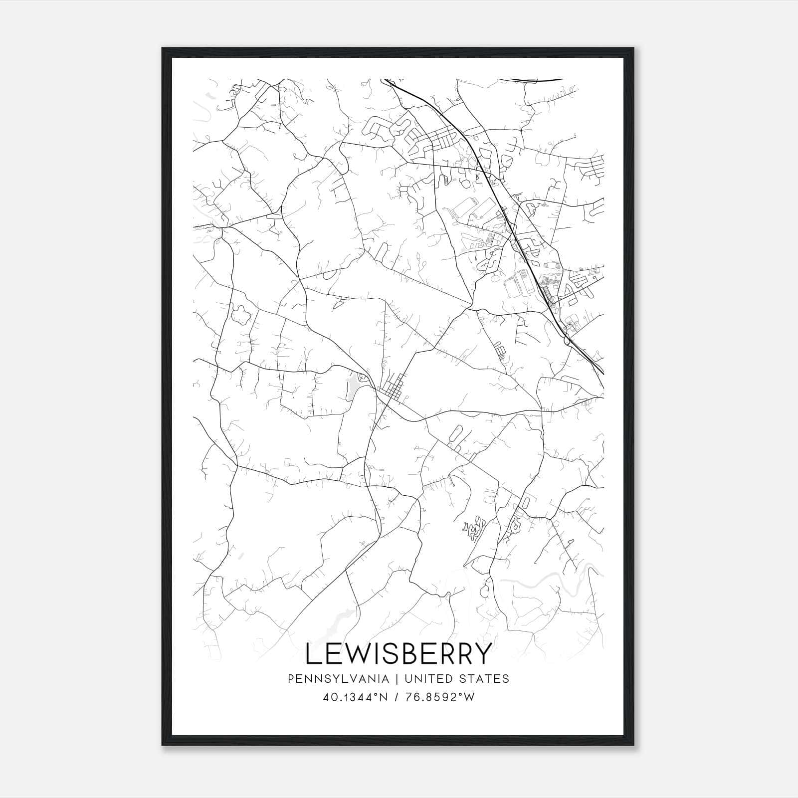 Lewisberry Pennsylvania Map Poster, Modern Home Decor Wall Art Print Lewisberry Pennsylvania Map Poster, Modern Home Decor Wall Art Print
