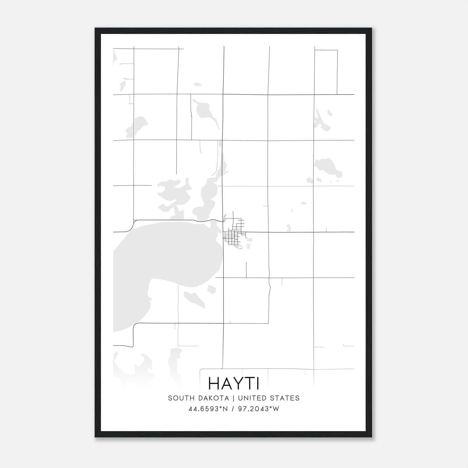 Hayti South Dakota Map Poster, Modern Home Decor Wall Art Print Hayti South Dakota Map Poster, Modern Home Decor Wall Art Print