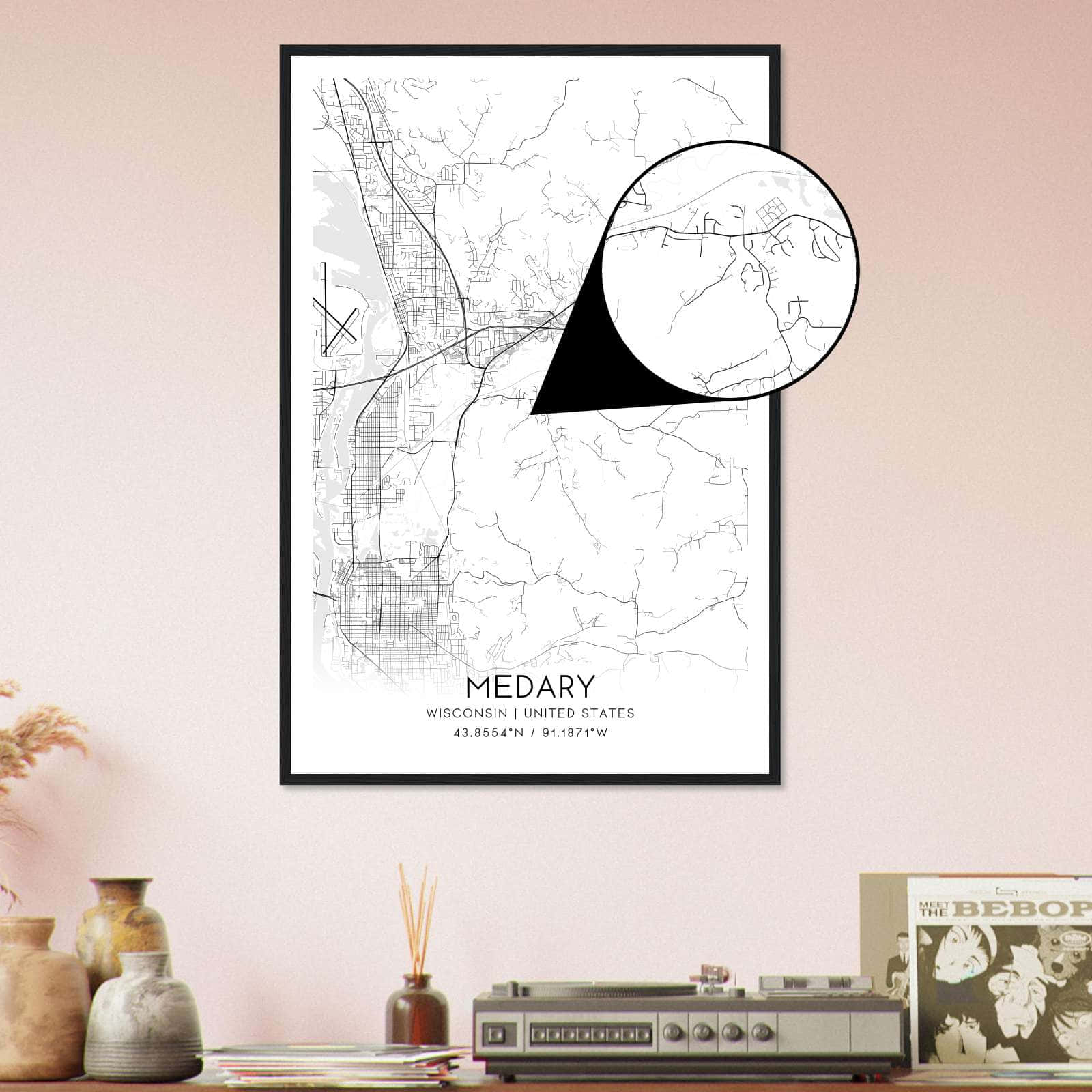 Deerfield Kansas Map Poster, Modern Home Decor Wall Art Print (Copy)