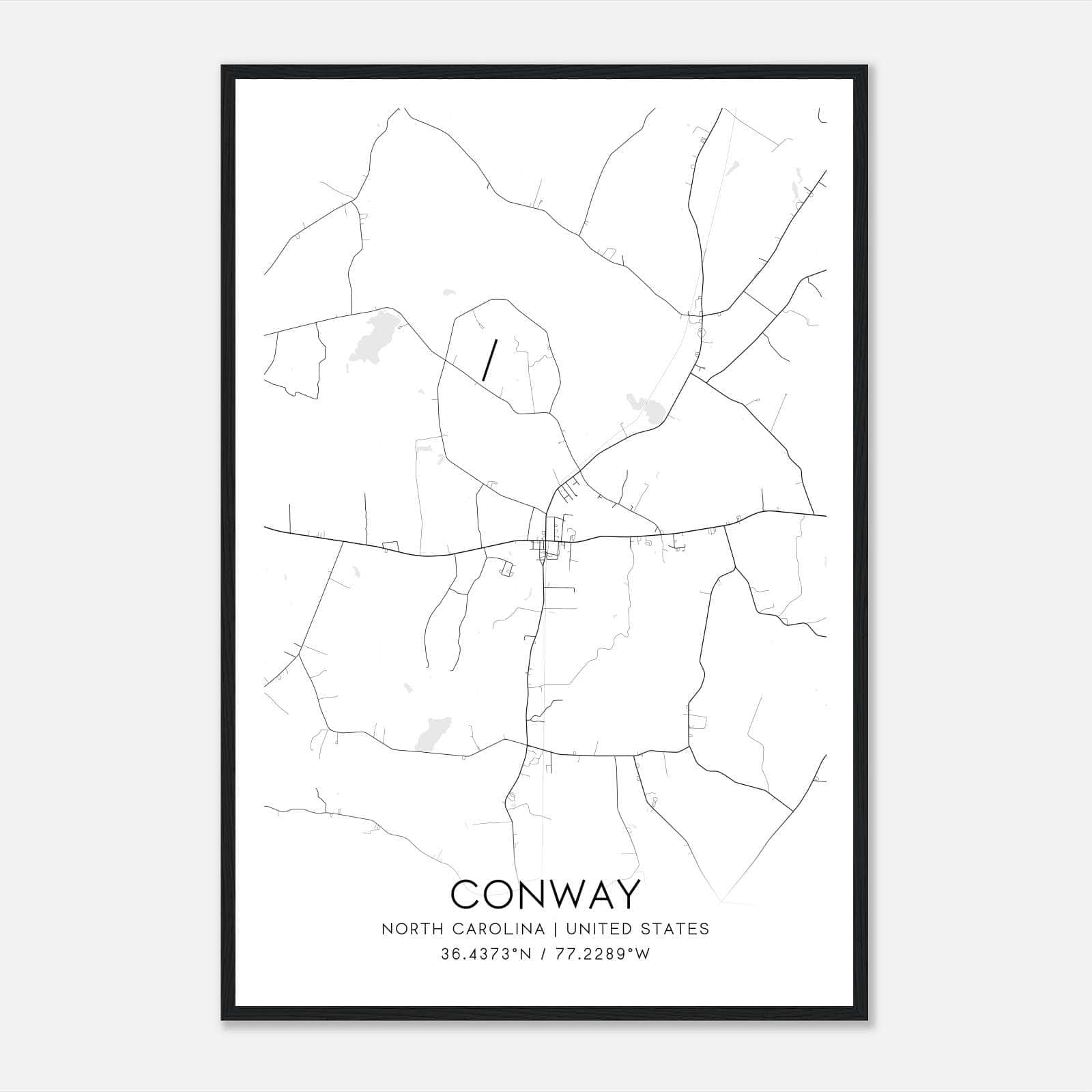 Conway North Carolina Map Poster, Modern Home Decor Wall Art Print Conway North Carolina Map Poster, Modern Home Decor Wall Art Print
