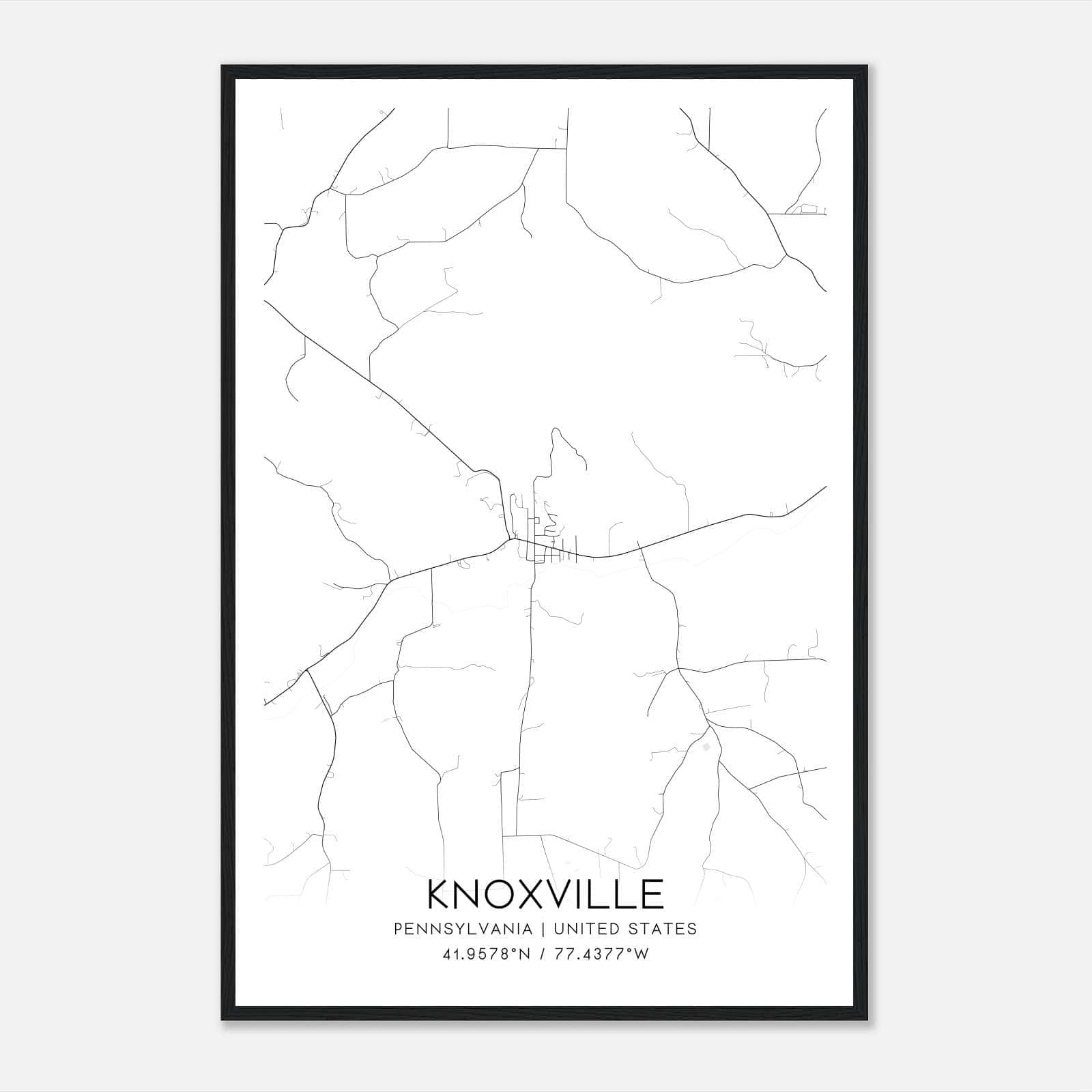 Knoxville Pennsylvania Map Poster, Modern Home Decor Wall Art Print Knoxville Pennsylvania Map Poster, Modern Home Decor Wall Art Print