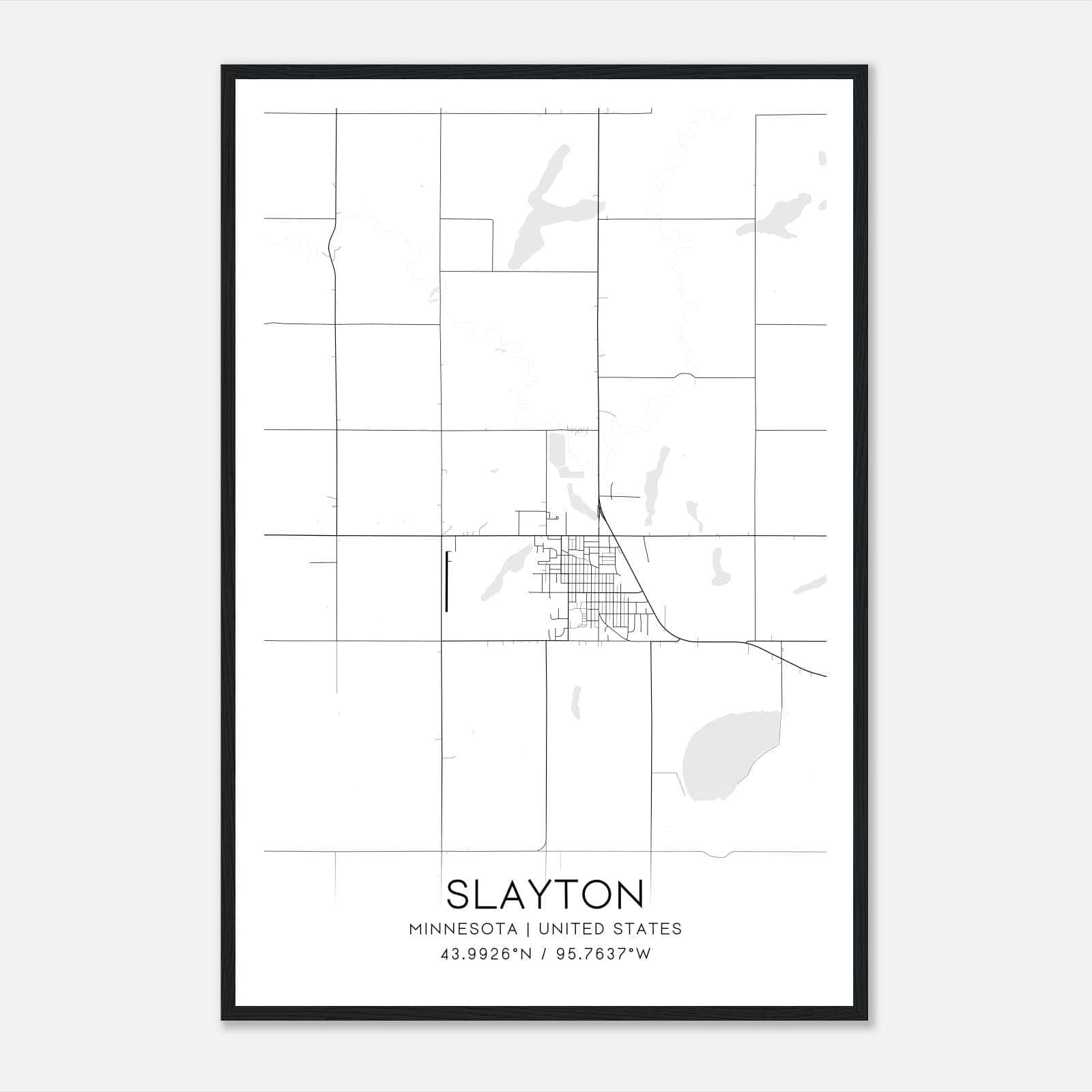 Slayton Minnesota Map Poster, Modern Home Decor Wall Art Print Slayton Minnesota Map Poster, Modern Home Decor Wall Art Print