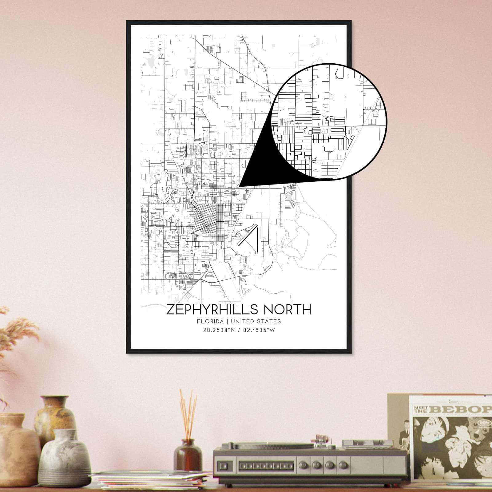 Deerfield Kansas Map Poster, Modern Home Decor Wall Art Print (Copy)