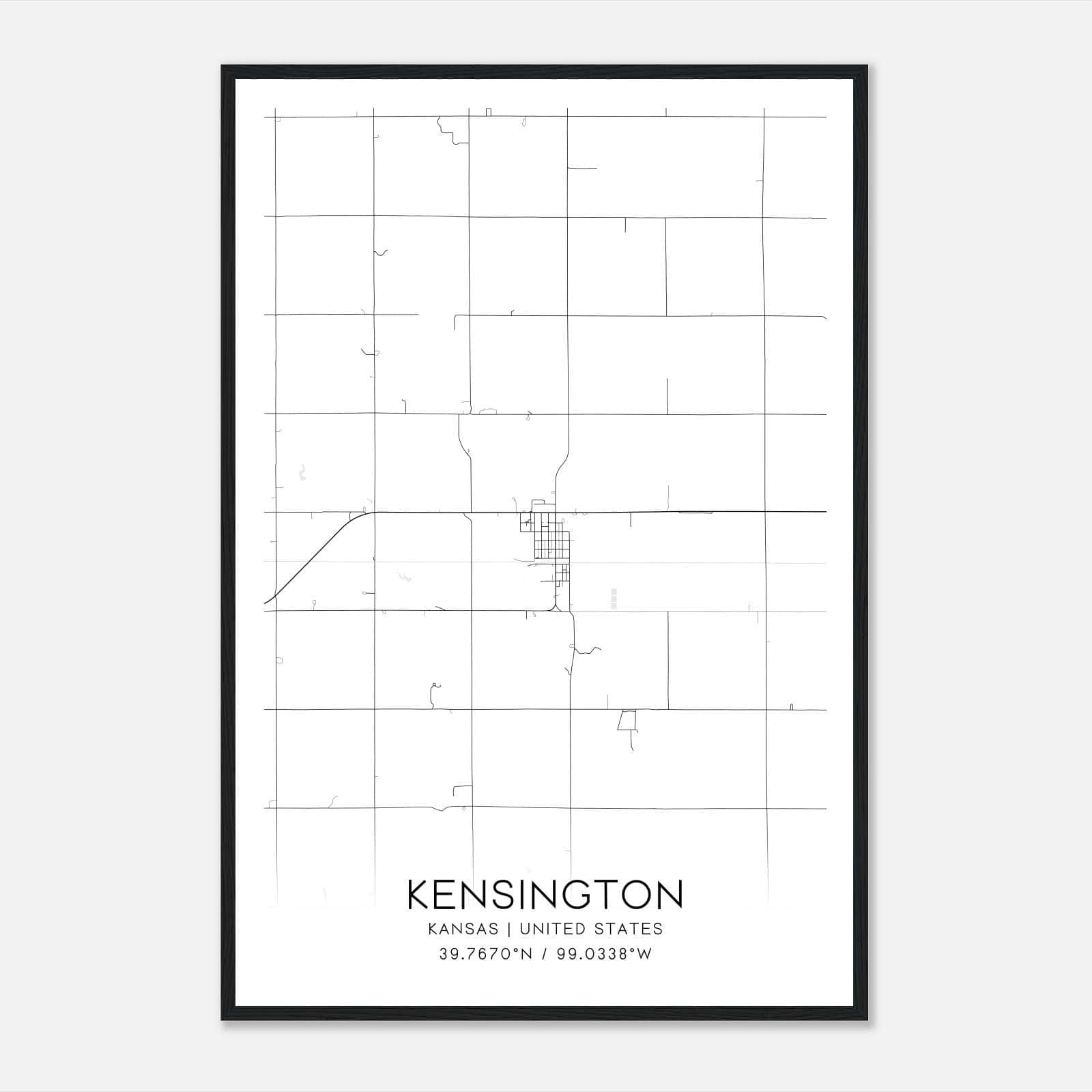 Kensington Kansas Map Poster, Modern Home Decor Wall Art Print Kensington Kansas Map Poster, Modern Home Decor Wall Art Print