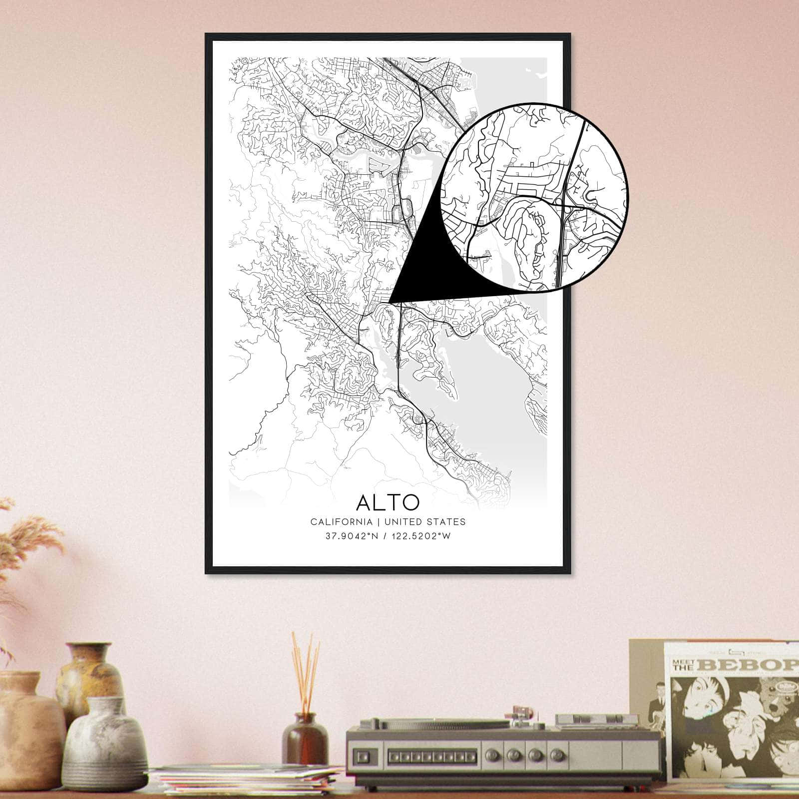 Deerfield Kansas Map Poster, Modern Home Decor Wall Art Print (Copy)