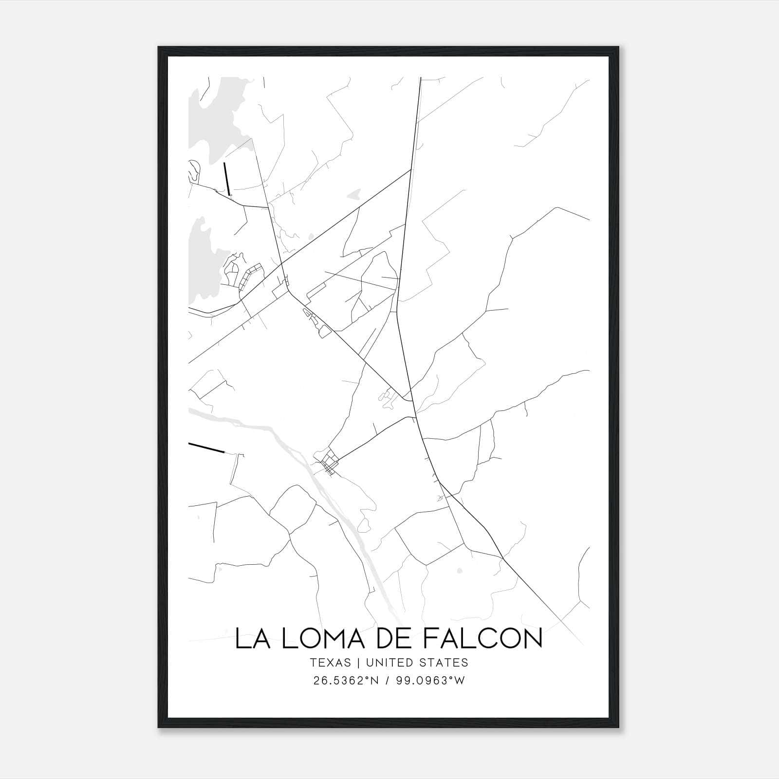 La Loma De Falcon Texas Map Poster, Modern Home Decor Wall Art Print La Loma De Falcon Texas Map Poster, Modern Home Decor Wall Art Print