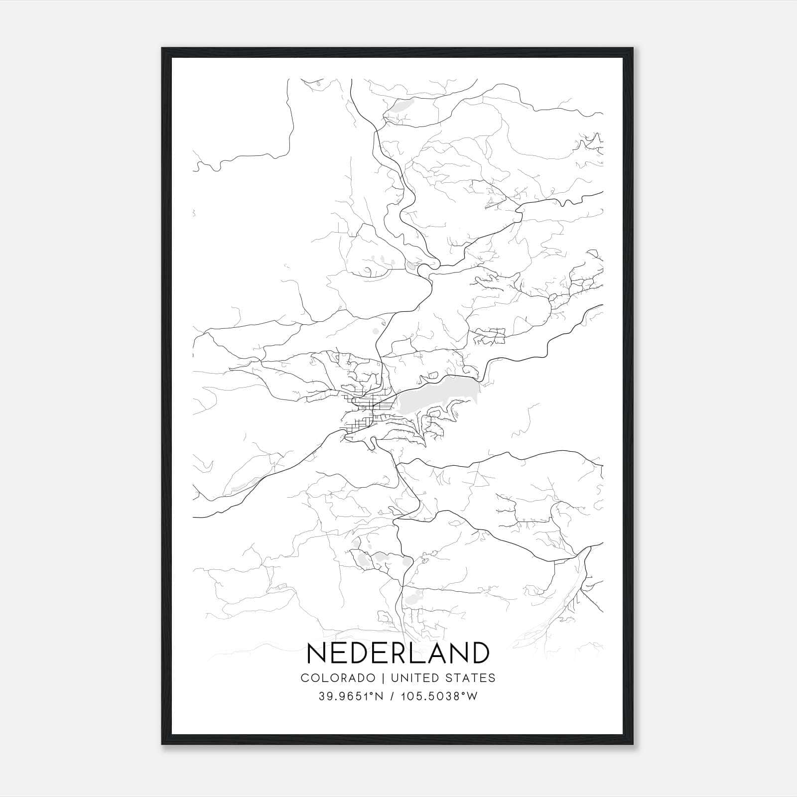Nederland Colorado Map Poster, Modern Home Decor Wall Art Print Nederland Colorado Map Poster, Modern Home Decor Wall Art Print