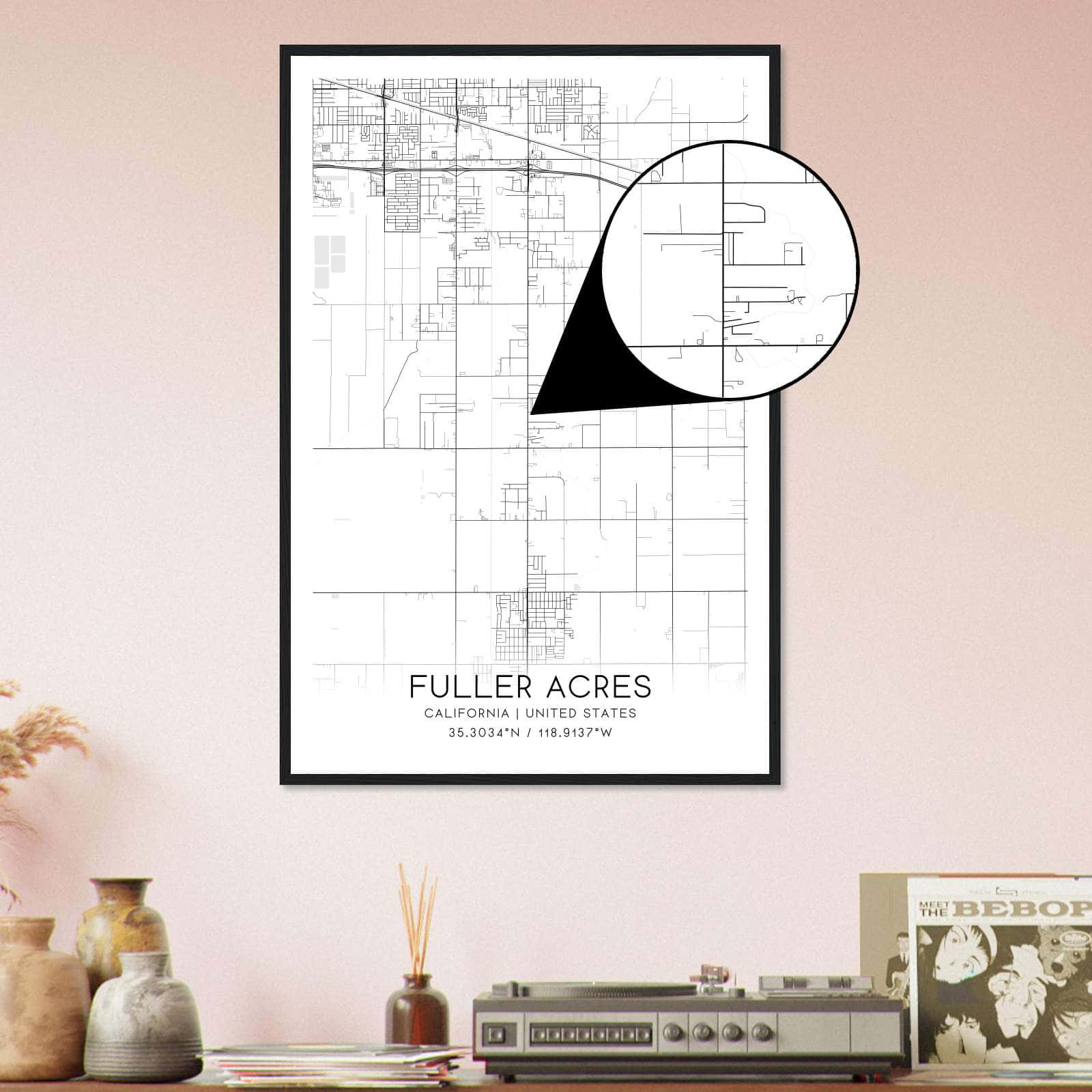 Deerfield Kansas Map Poster, Modern Home Decor Wall Art Print (Copy)