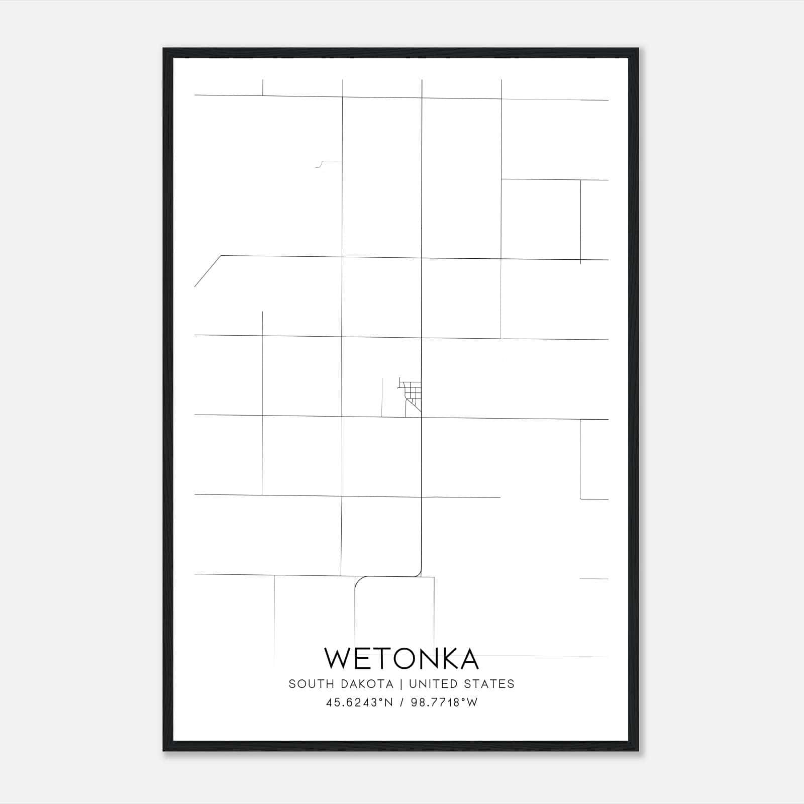 Wetonka South Dakota Map Poster, Modern Home Decor Wall Art Print Wetonka South Dakota Map Poster, Modern Home Decor Wall Art Print
