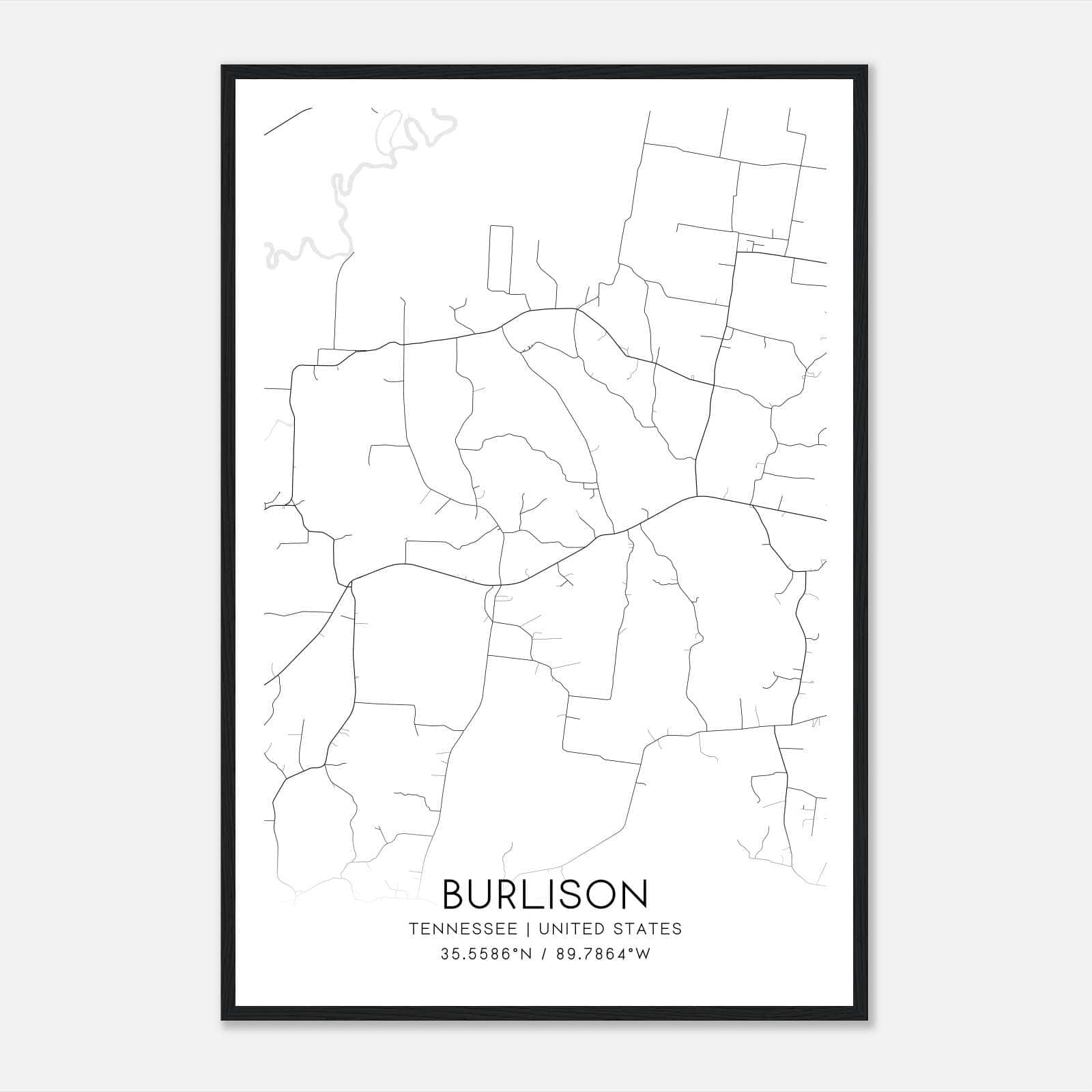 Burlison Tennessee Map Poster, Modern Home Decor Wall Art Print Burlison Tennessee Map Poster, Modern Home Decor Wall Art Print