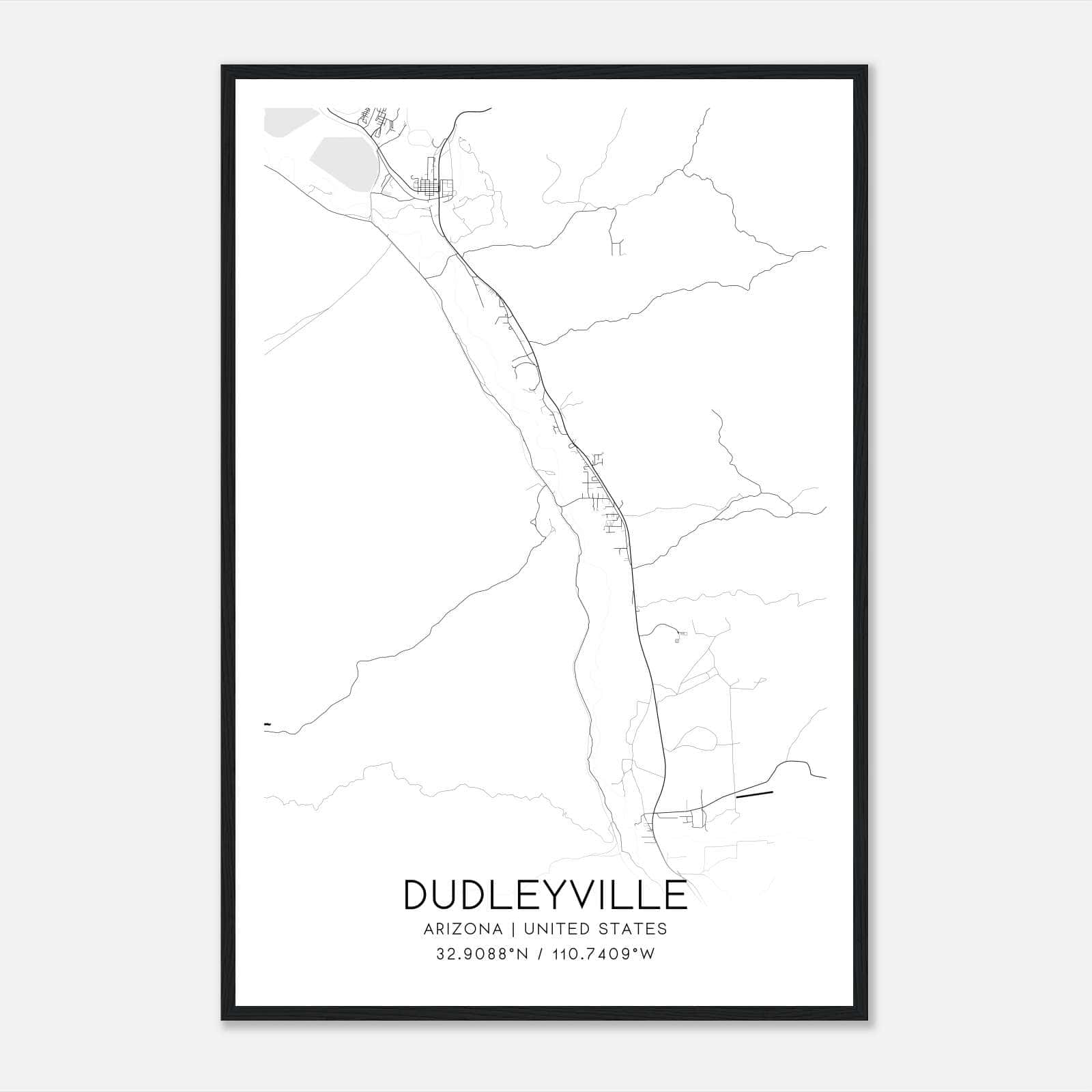 Dudleyville Arizona Map Poster, Modern Home Decor Wall Art Print Dudleyville Arizona Map Poster, Modern Home Decor Wall Art Print