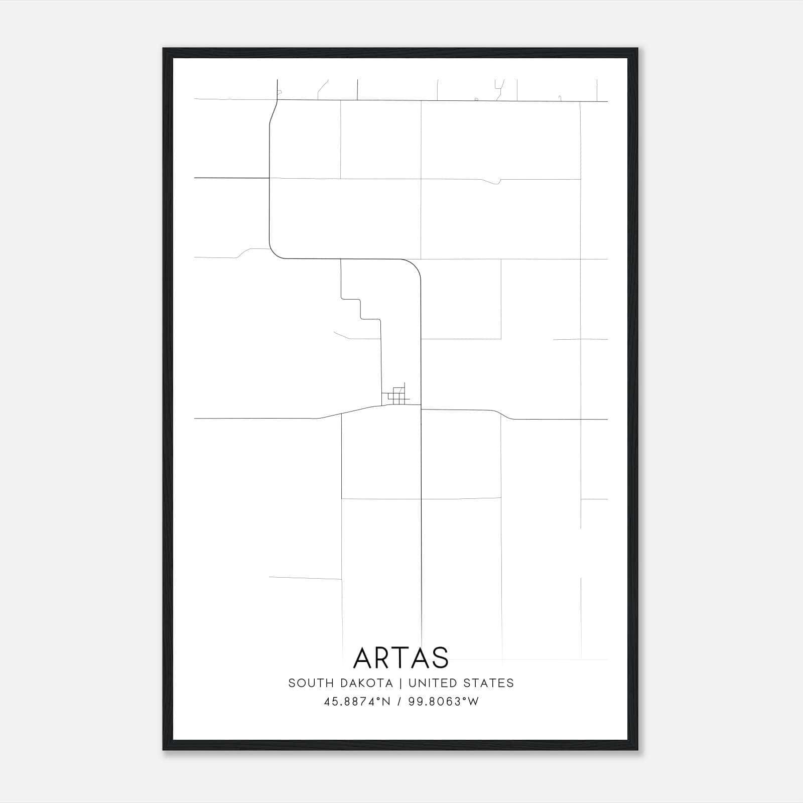 Artas South Dakota Map Poster, Modern Home Decor Wall Art Print Artas South Dakota Map Poster, Modern Home Decor Wall Art Print