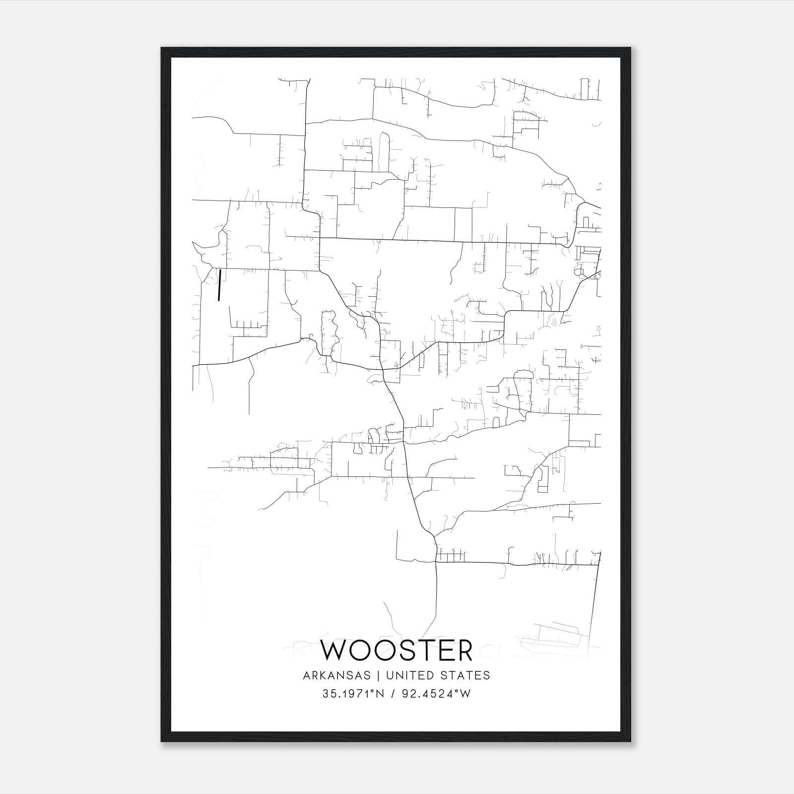 Wooster Arkansas Map Poster, Modern Home Decor Wall Art Print Wooster Arkansas Map Poster, Modern Home Decor Wall Art Print