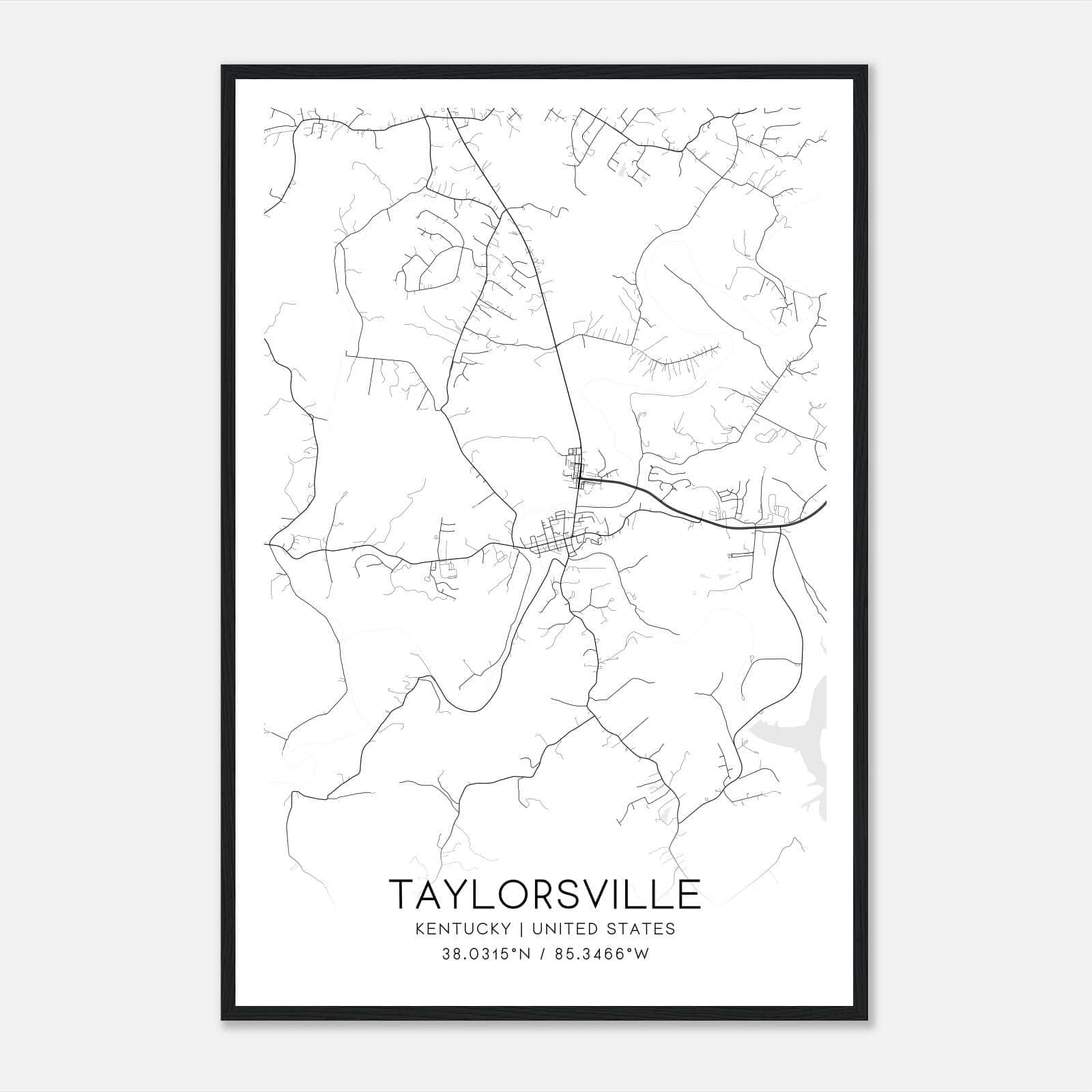 Taylorsville Kentucky Map Poster, Modern Home Decor Wall Art Print Taylorsville Kentucky Map Poster, Modern Home Decor Wall Art Print