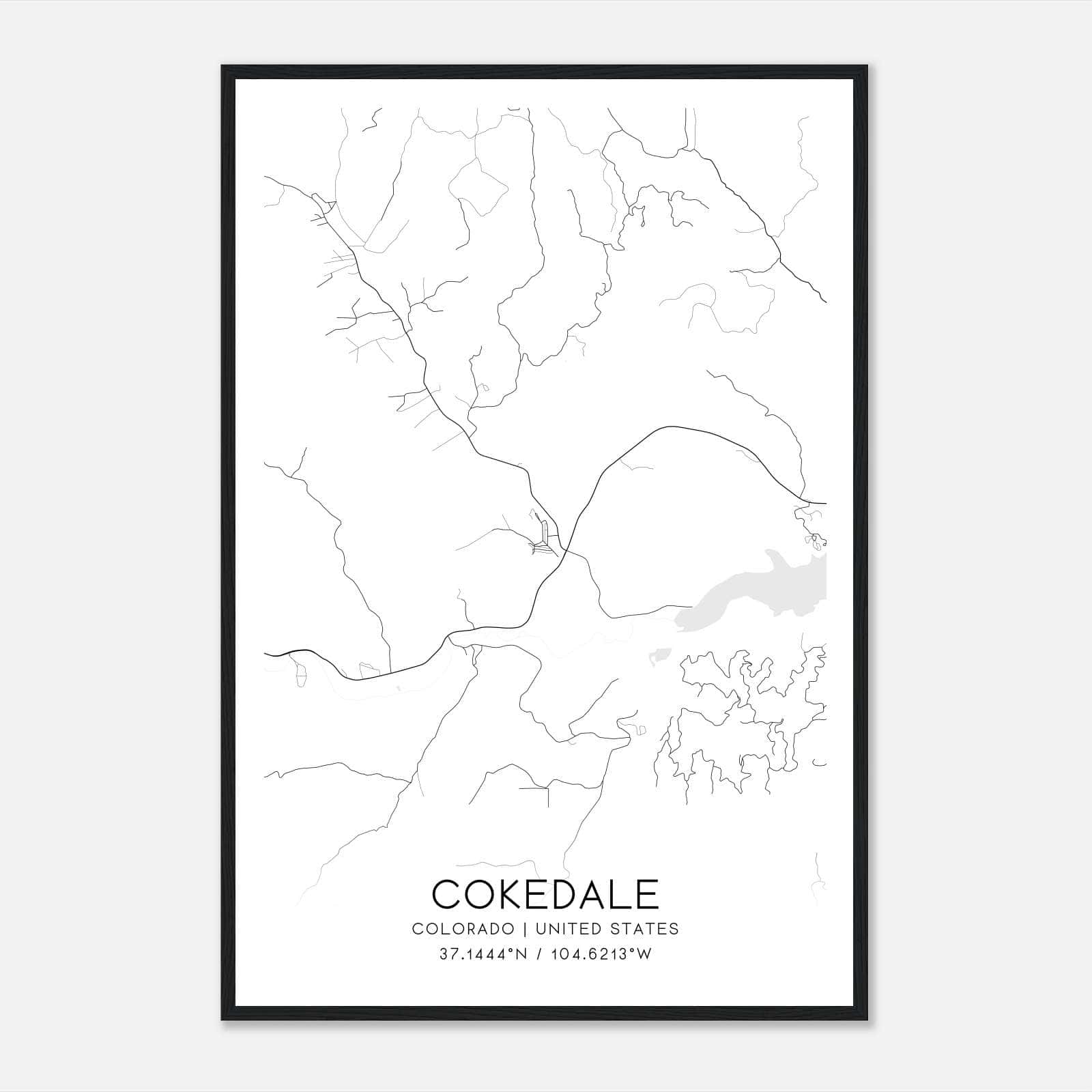Cokedale Colorado Map Poster, Modern Home Decor Wall Art Print Cokedale Colorado Map Poster, Modern Home Decor Wall Art Print