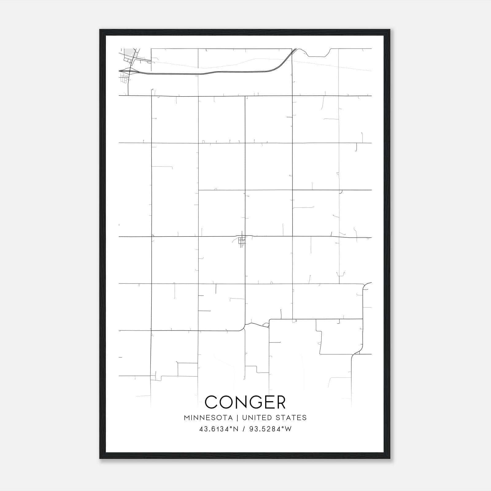 Conger Minnesota Map Poster, Modern Home Decor Wall Art Print Conger Minnesota Map Poster, Modern Home Decor Wall Art Print