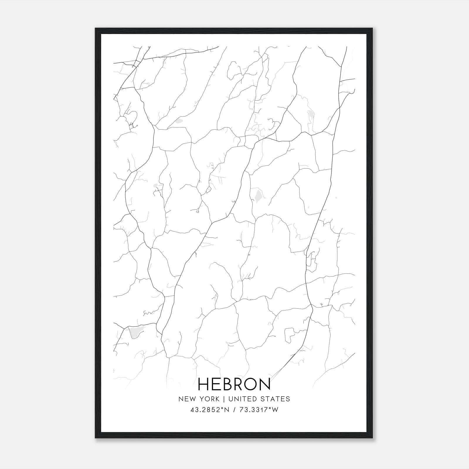 Hebron New York Map Poster, Modern Home Decor Wall Art Print Hebron New York Map Poster, Modern Home Decor Wall Art Print