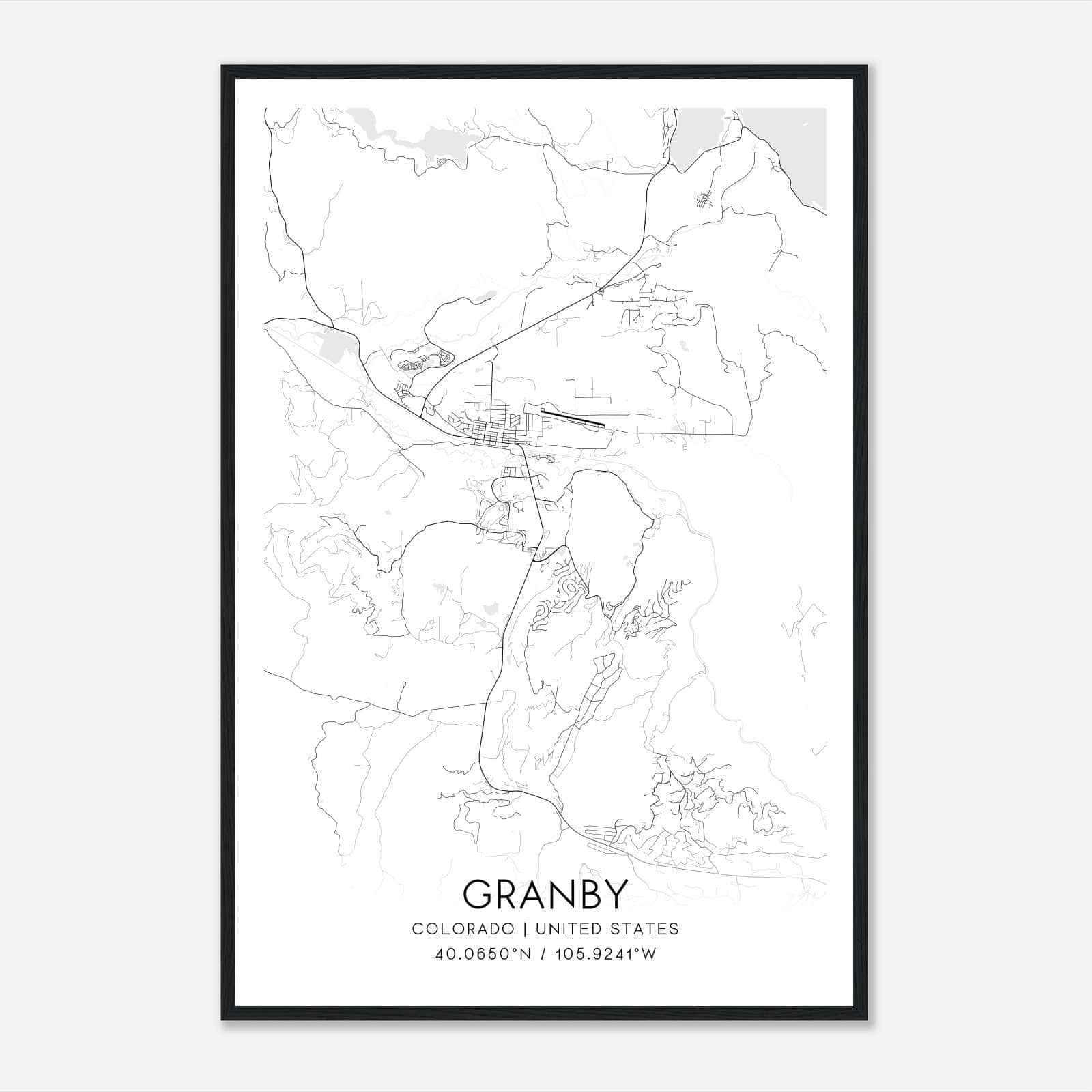 Granby Colorado Map Poster, Modern Home Decor Wall Art Print Granby Colorado Map Poster, Modern Home Decor Wall Art Print