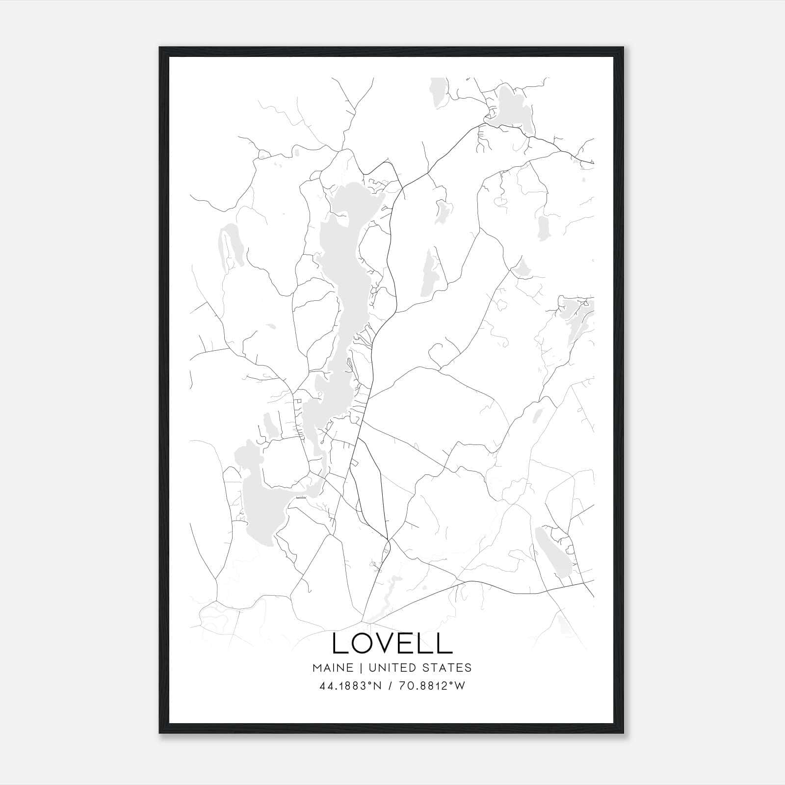 Lovell Maine Map Poster, Modern Home Decor Wall Art Print Lovell Maine Map Poster, Modern Home Decor Wall Art Print