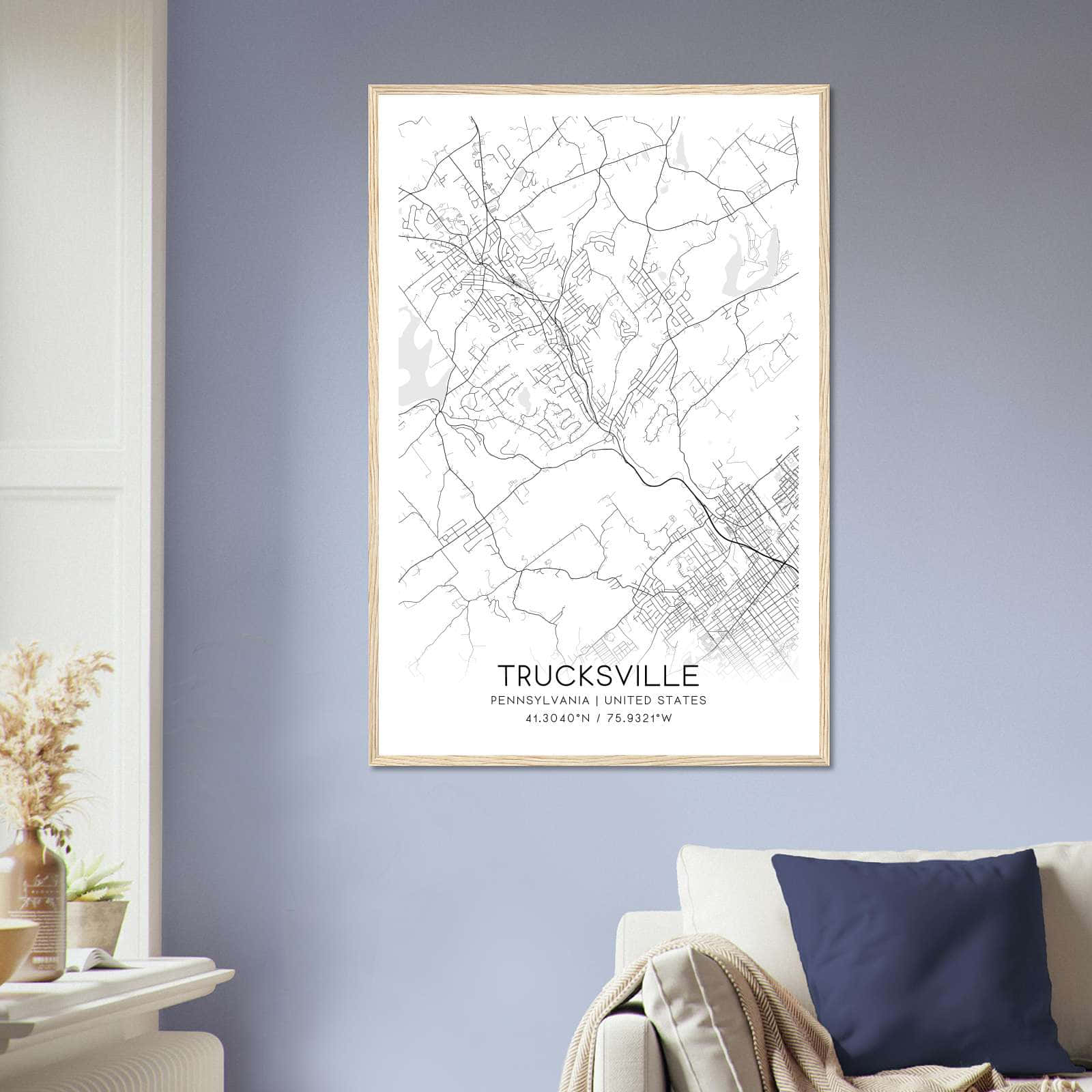 Deerfield Kansas Map Poster, Modern Home Decor Wall Art Print (Copy)