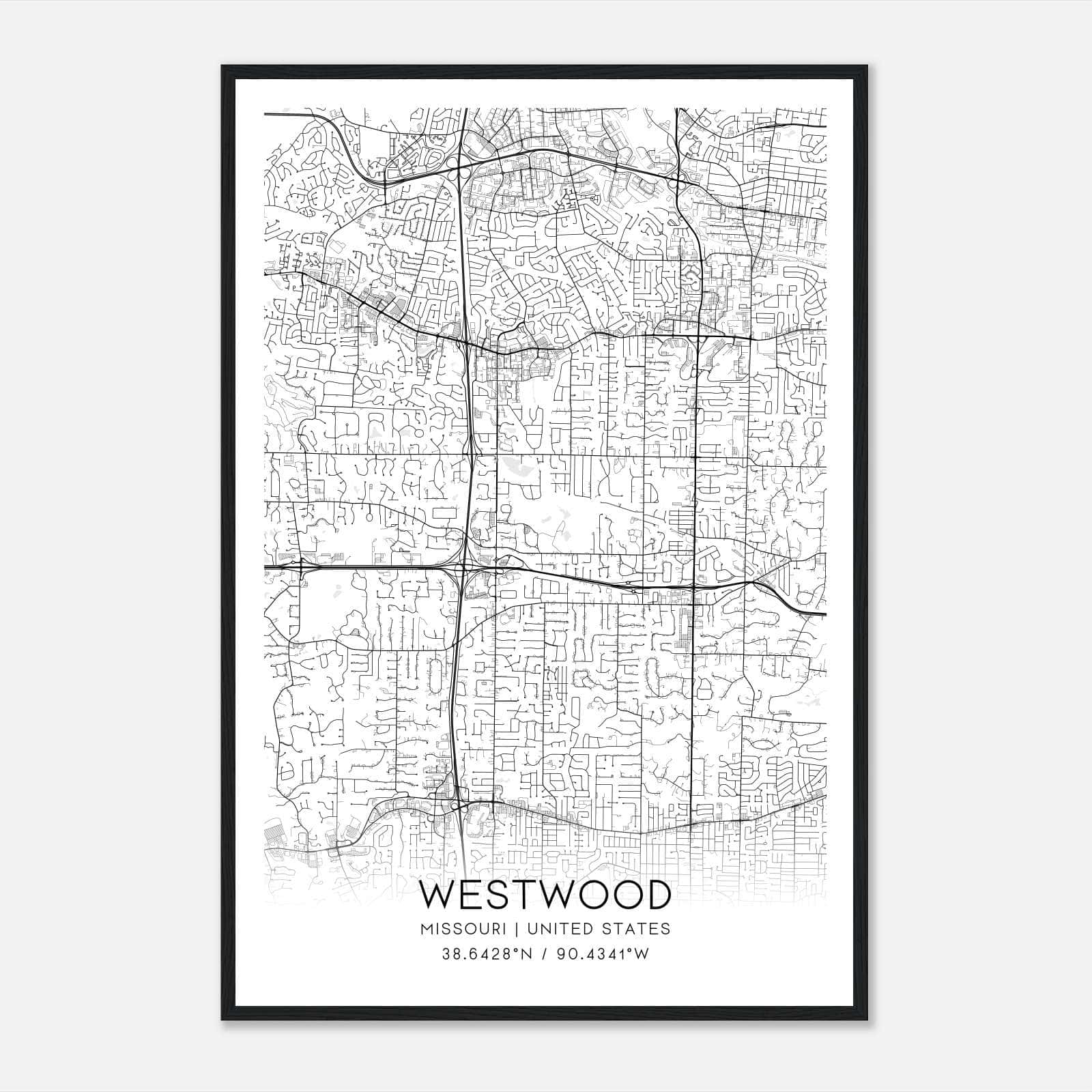 Westwood Missouri Map Poster, Modern Home Decor Wall Art Print Westwood Missouri Map Poster, Modern Home Decor Wall Art Print