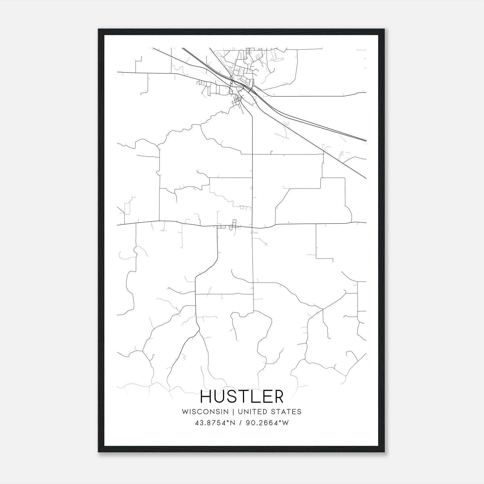 Hustler Wisconsin Map Poster, Modern Home Decor Wall Art Print Hustler Wisconsin Map Poster, Modern Home Decor Wall Art Print