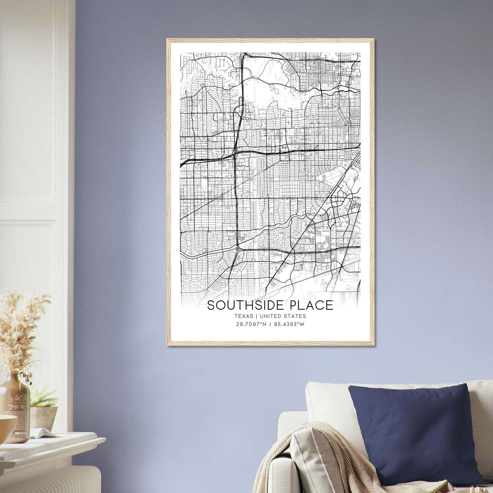 Deerfield Kansas Map Poster, Modern Home Decor Wall Art Print (Copy)