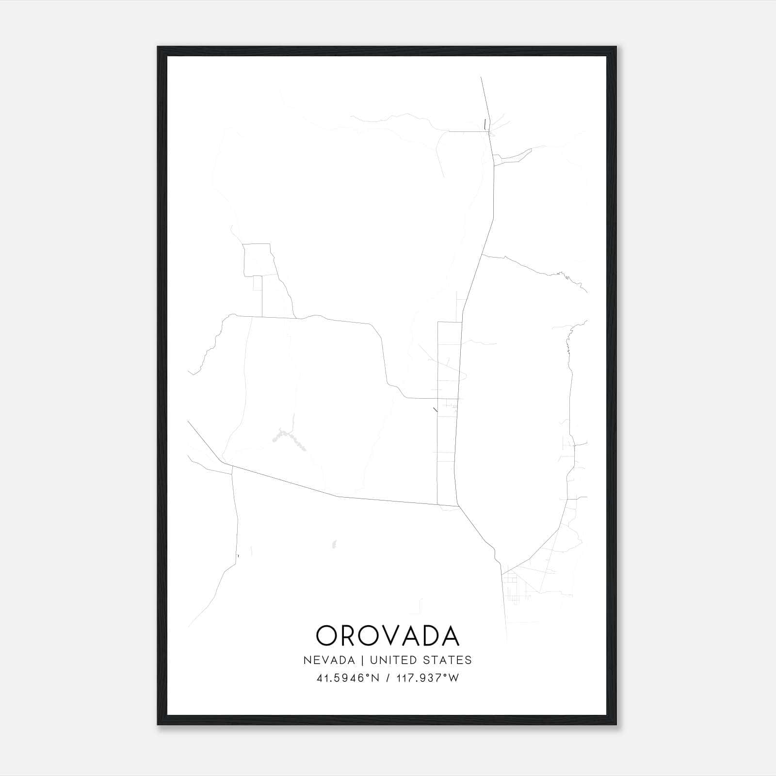 Orovada Nevada Map Poster, Modern Home Decor Wall Art Print Orovada Nevada Map Poster, Modern Home Decor Wall Art Print