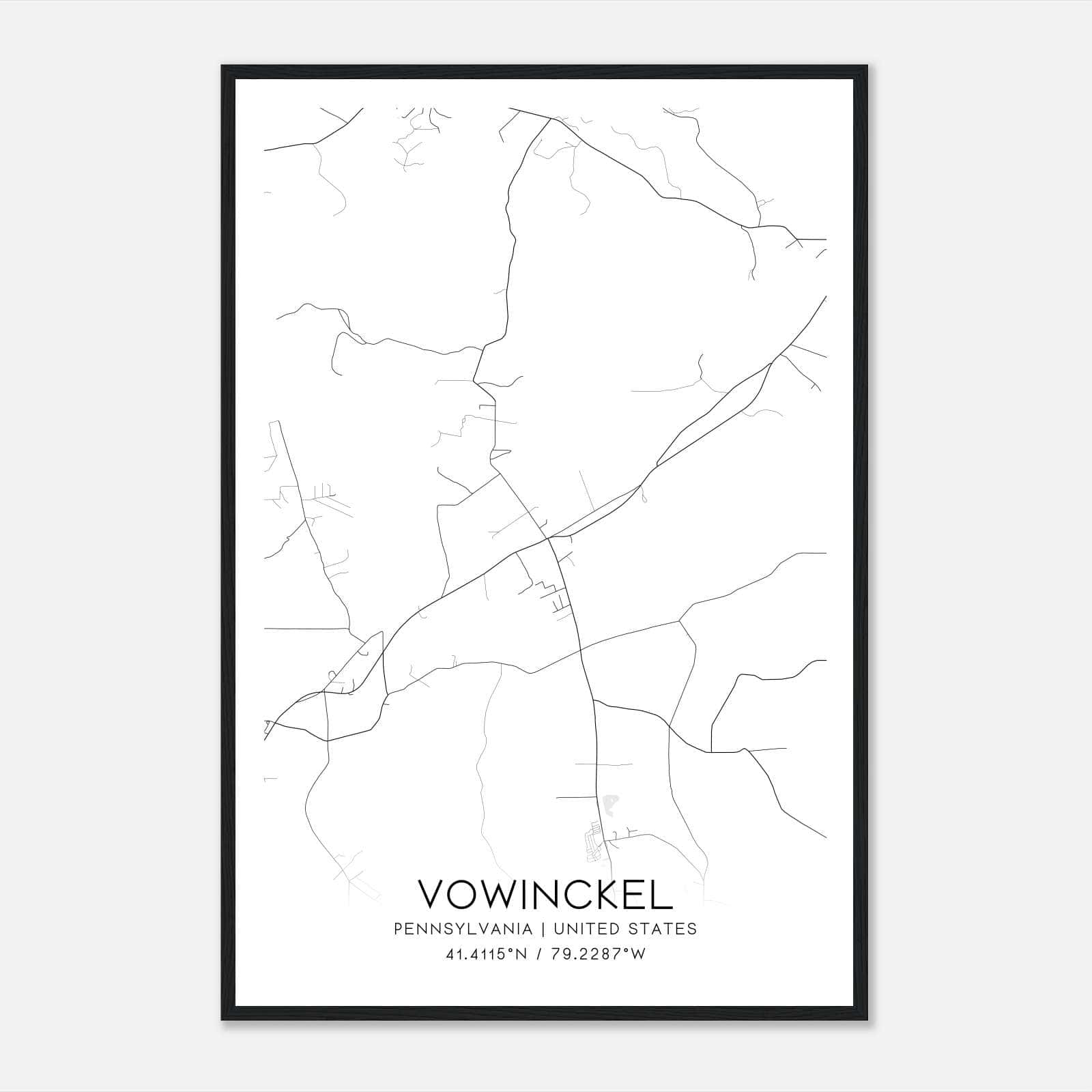Vowinckel Pennsylvania Map Poster, Modern Home Decor Wall Art Print Vowinckel Pennsylvania Map Poster, Modern Home Decor Wall Art Print