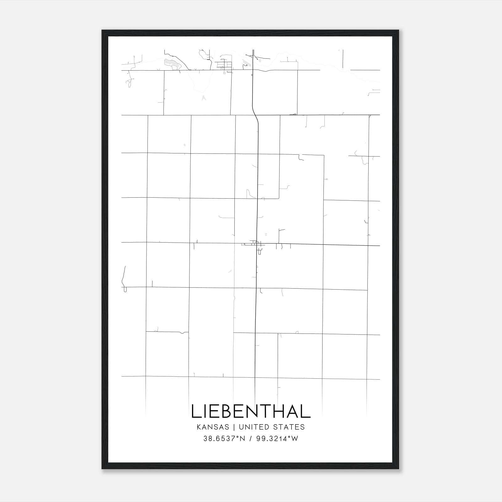 Liebenthal Kansas Map Poster, Modern Home Decor Wall Art Print Liebenthal Kansas Map Poster, Modern Home Decor Wall Art Print