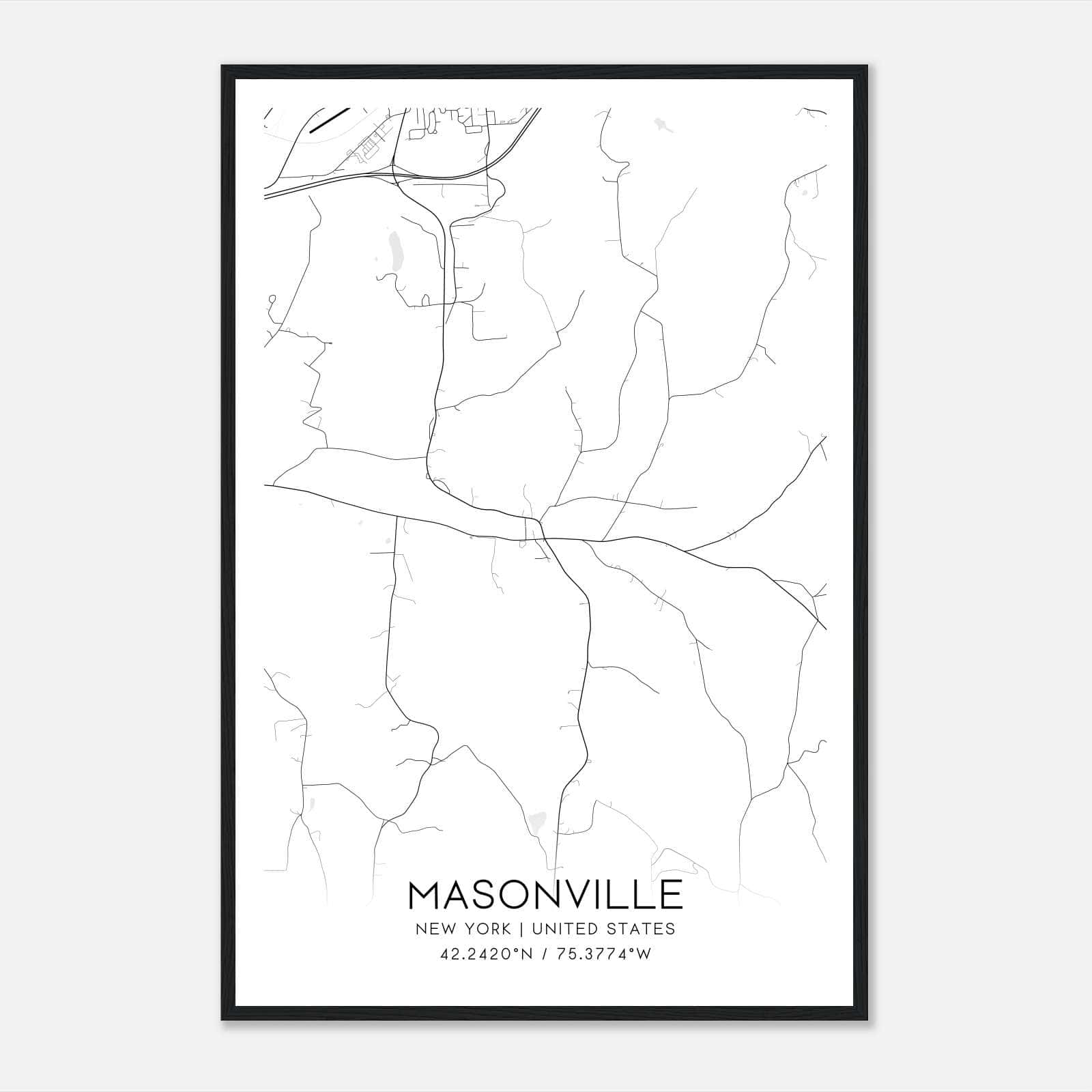 Masonville New York Map Poster, Modern Home Decor Wall Art Print Masonville New York Map Poster, Modern Home Decor Wall Art Print