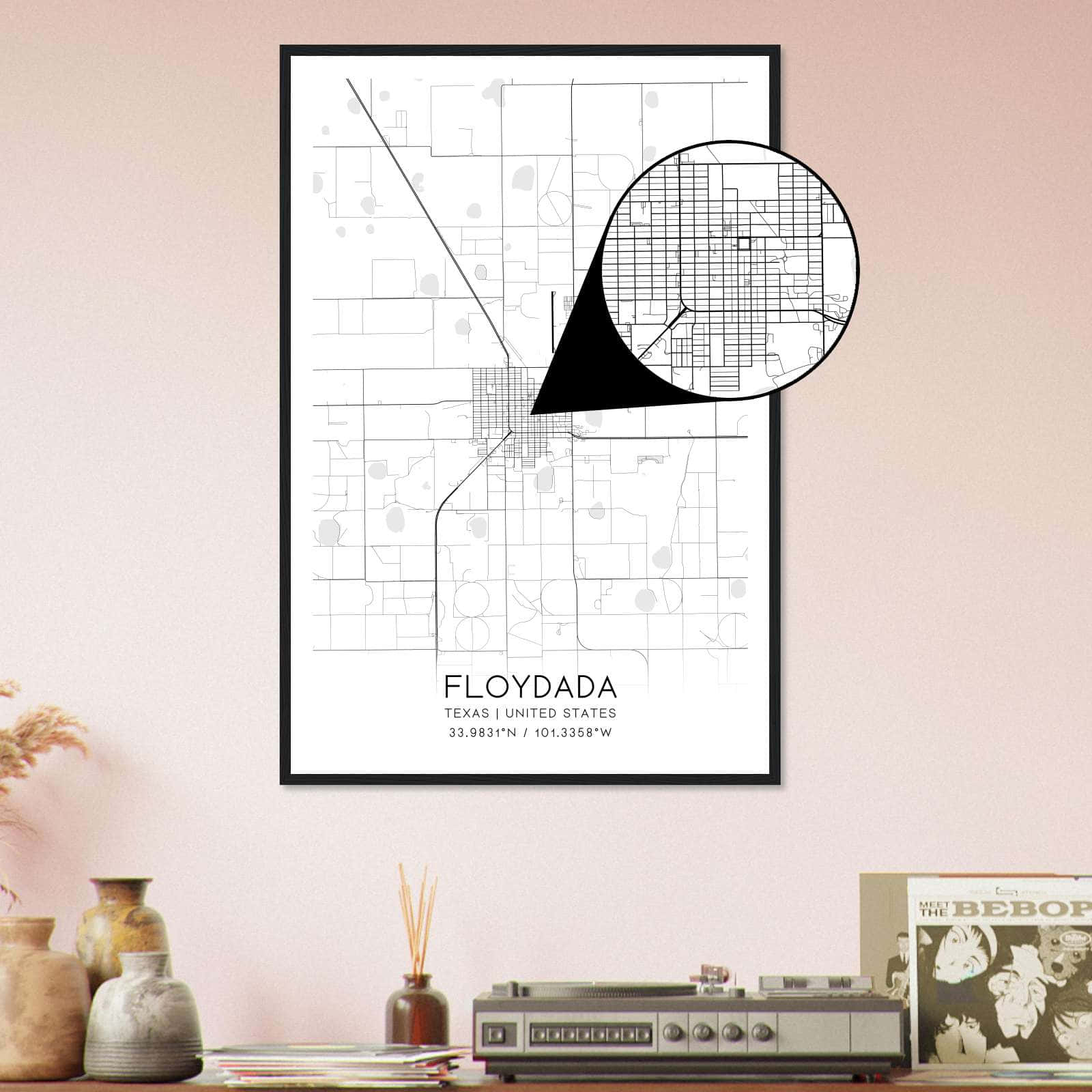 Deerfield Kansas Map Poster, Modern Home Decor Wall Art Print (Copy)