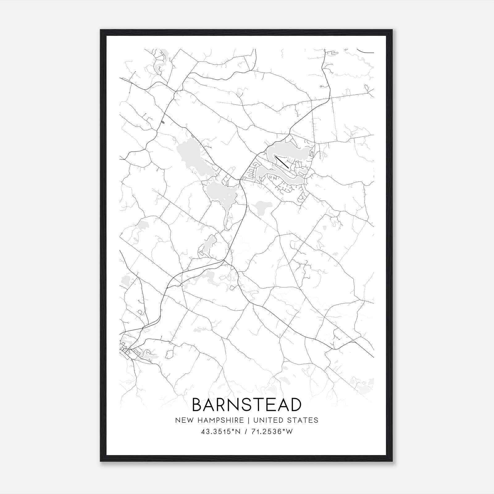 Barnstead New Hampshire Map Poster, Modern Home Decor Wall Art Print Barnstead New Hampshire Map Poster, Modern Home Decor Wall Art Print