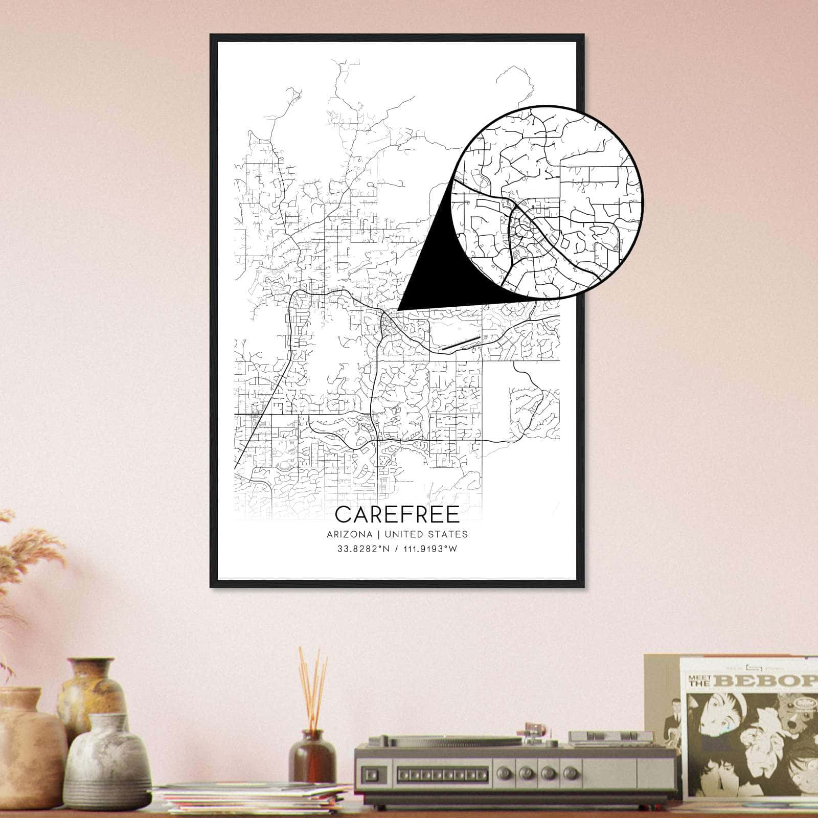 Deerfield Kansas Map Poster, Modern Home Decor Wall Art Print (Copy)