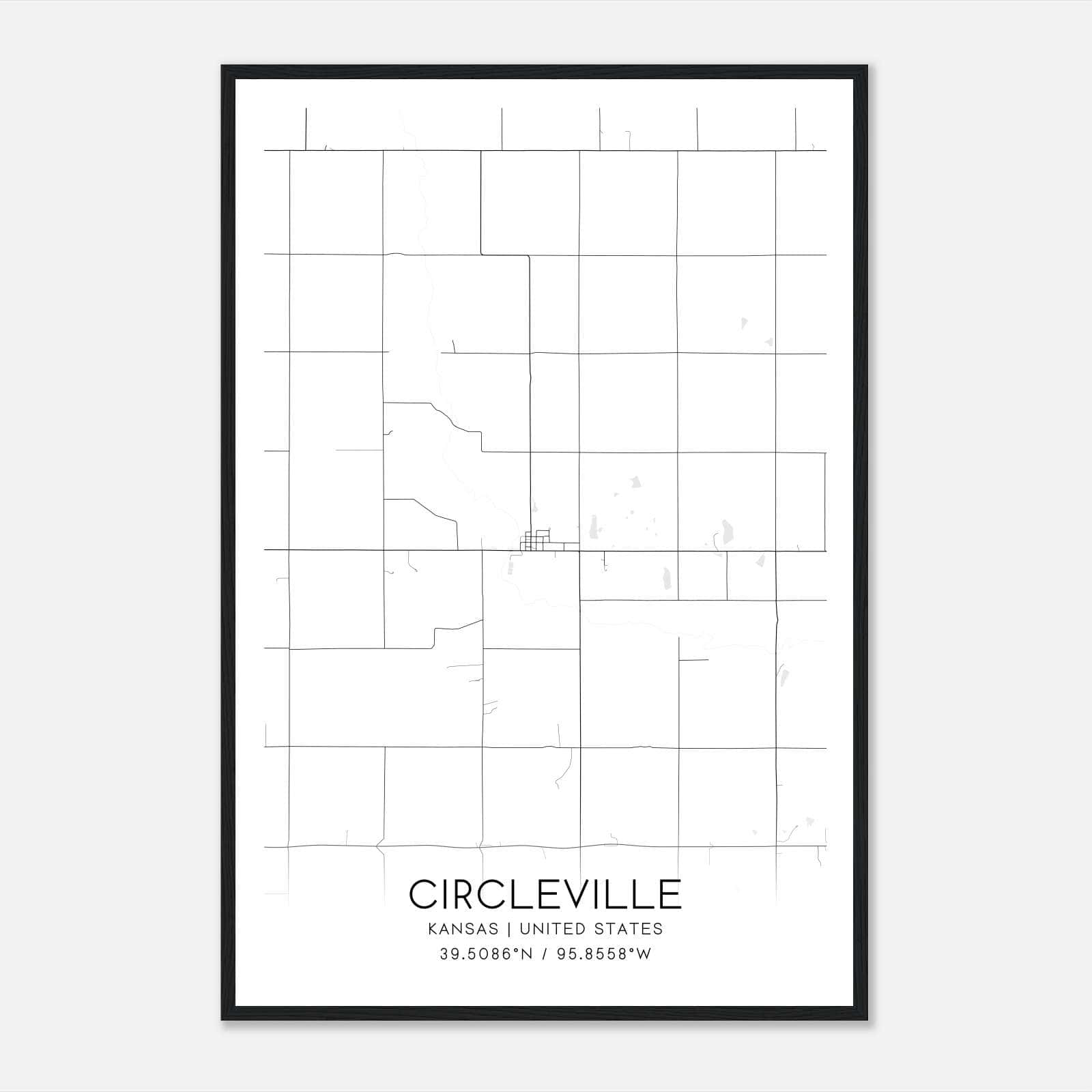 Circleville Kansas Map Poster, Modern Home Decor Wall Art Print Circleville Kansas Map Poster, Modern Home Decor Wall Art Print