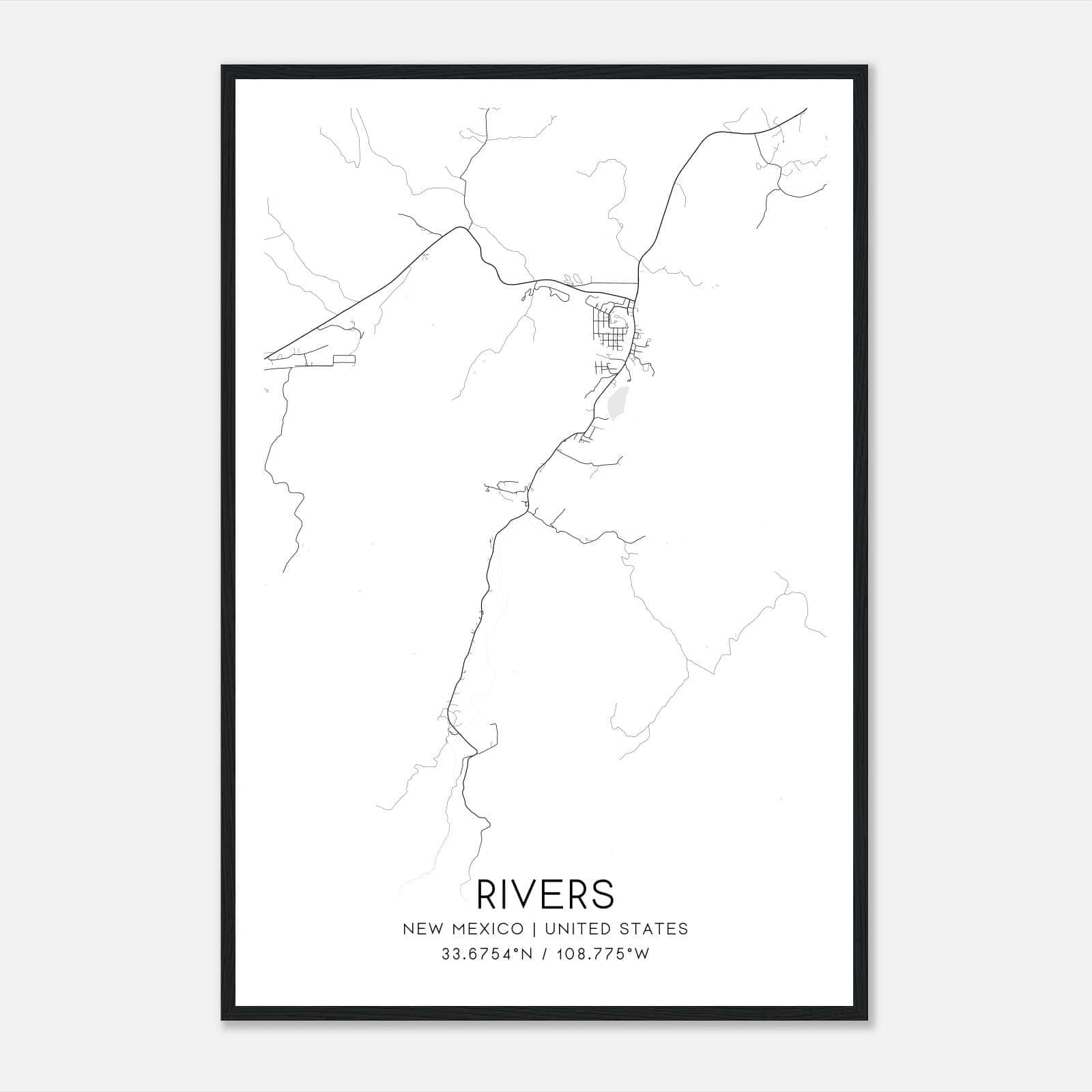 Rivers New Mexico Map Poster, Modern Home Decor Wall Art Print Rivers New Mexico Map Poster, Modern Home Decor Wall Art Print