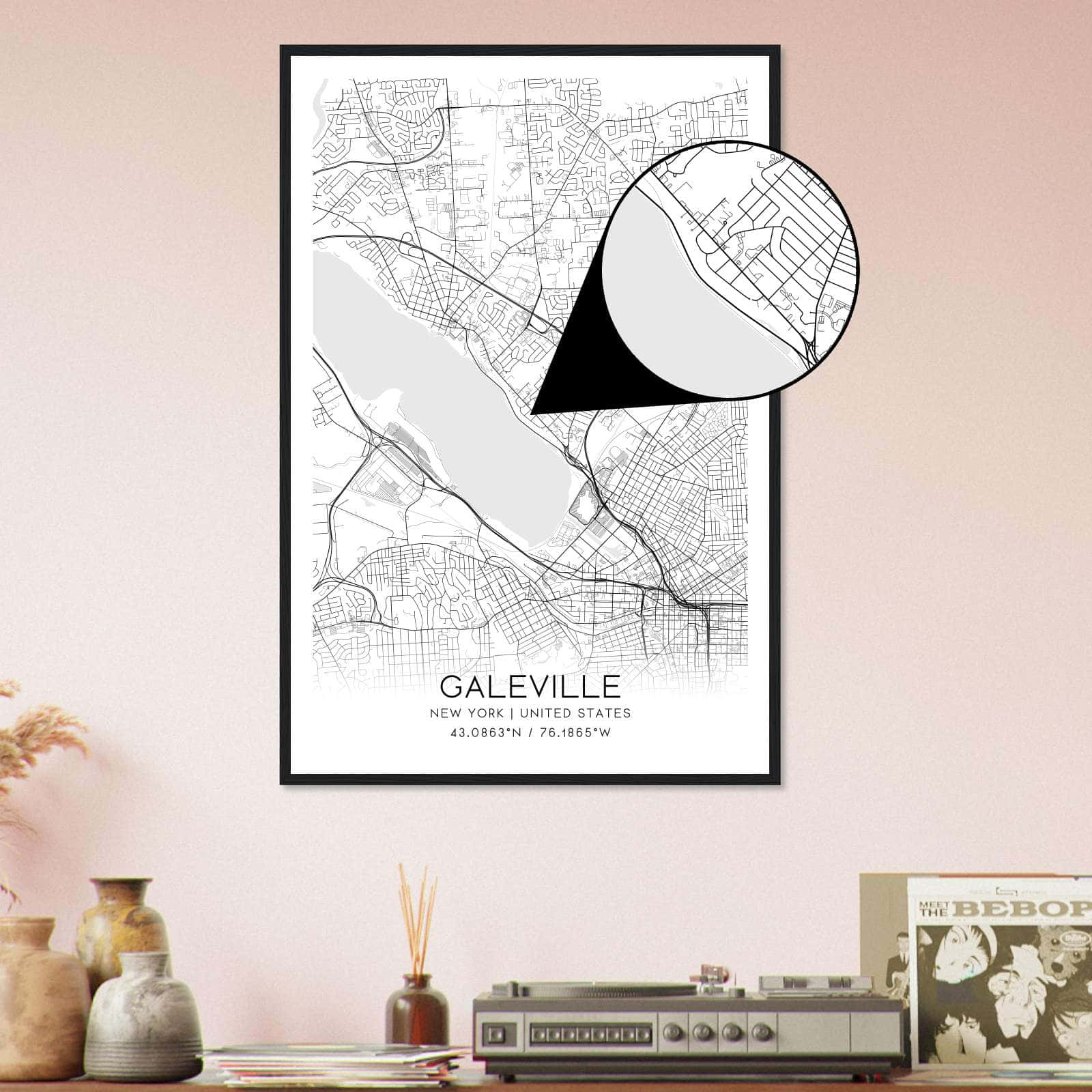 Deerfield Kansas Map Poster, Modern Home Decor Wall Art Print (Copy)