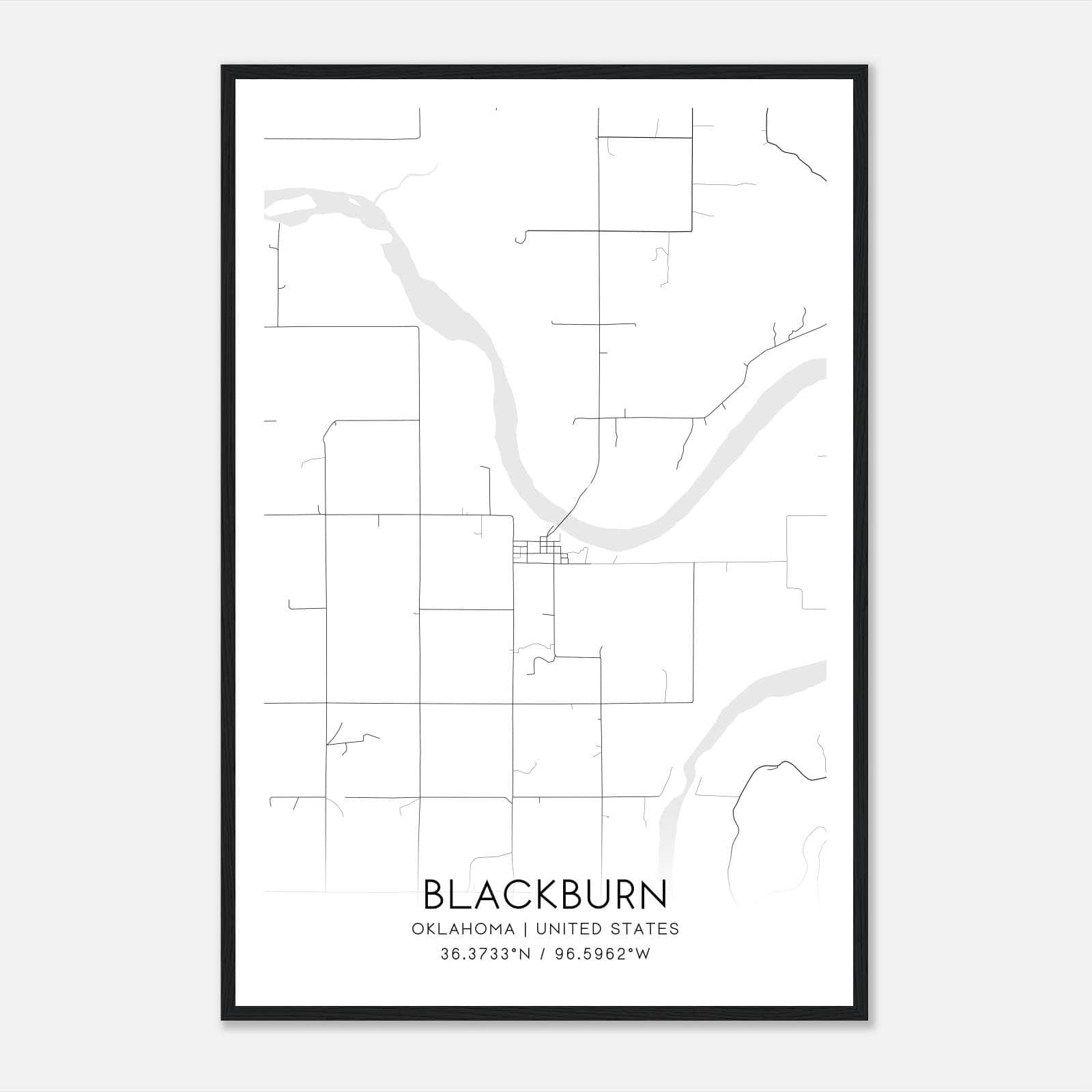 Blackburn Oklahoma Map Poster, Modern Home Decor Wall Art Print Blackburn Oklahoma Map Poster, Modern Home Decor Wall Art Print