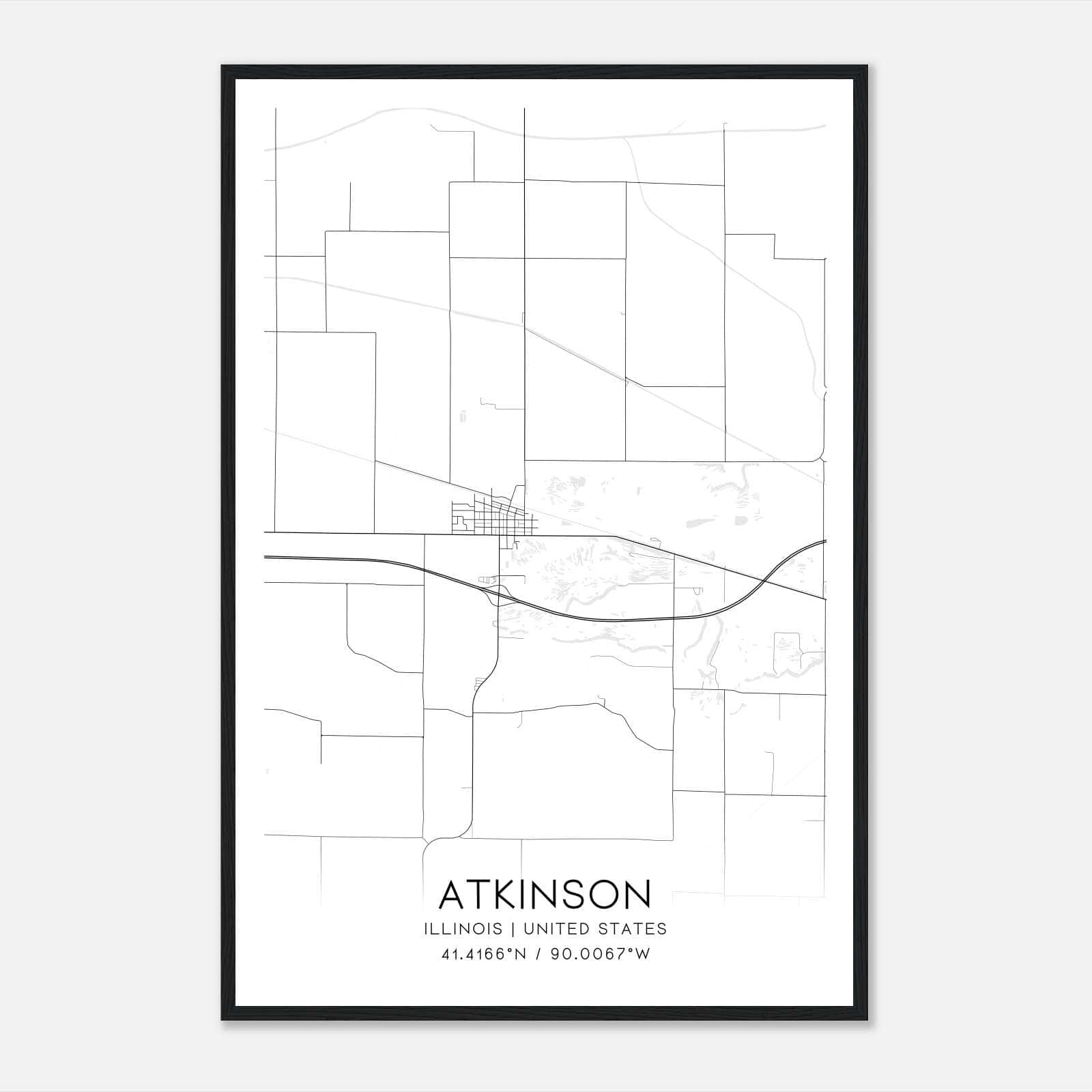 Atkinson Illinois Map Poster, Modern Home Decor Wall Art Print Atkinson Illinois Map Poster, Modern Home Decor Wall Art Print