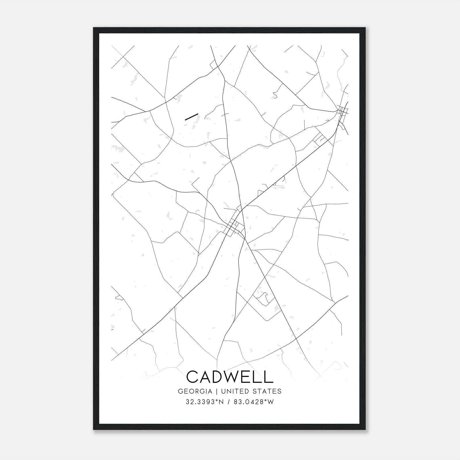 Cadwell Georgia Map Poster, Modern Home Decor Wall Art Print Cadwell Georgia Map Poster, Modern Home Decor Wall Art Print