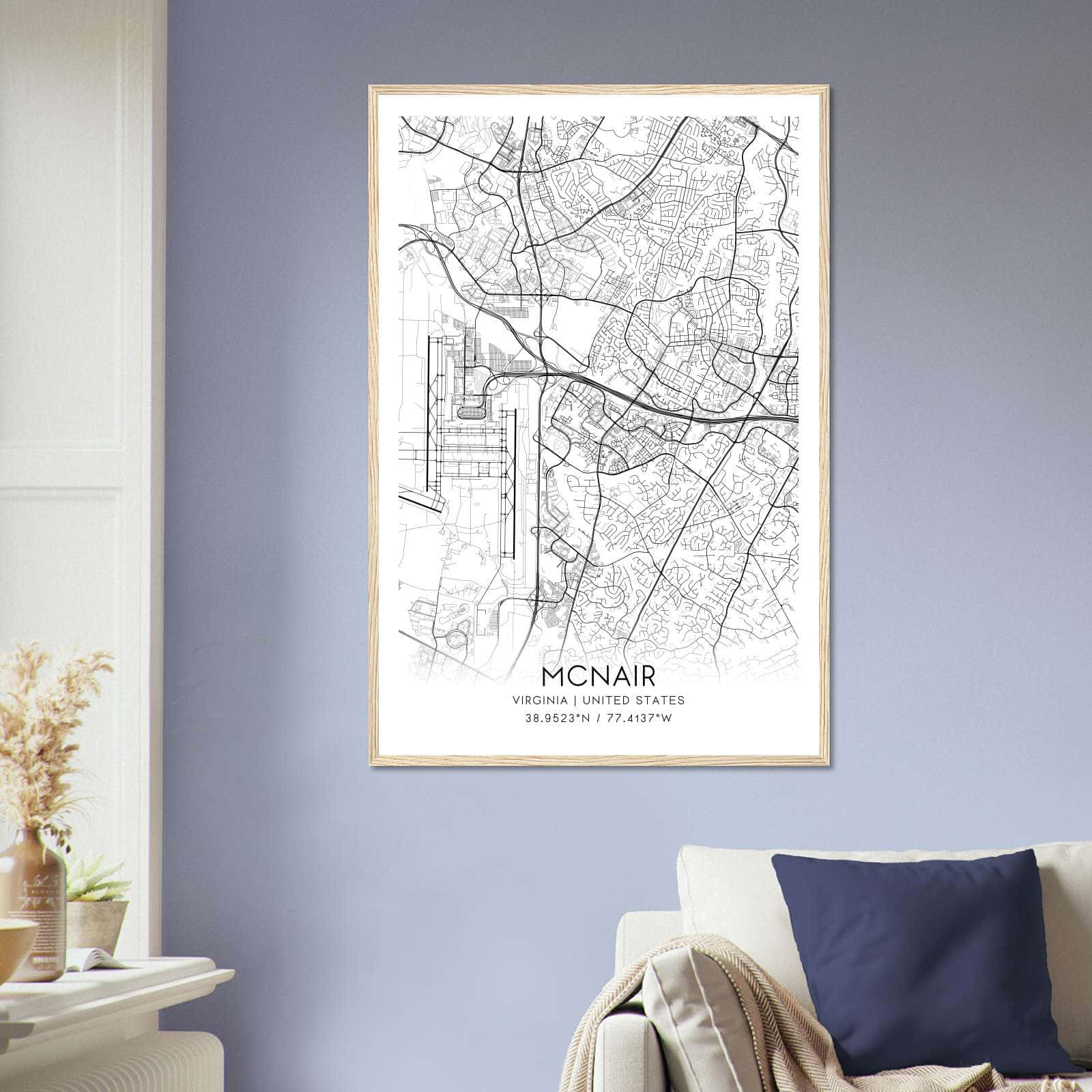 Deerfield Kansas Map Poster, Modern Home Decor Wall Art Print (Copy)