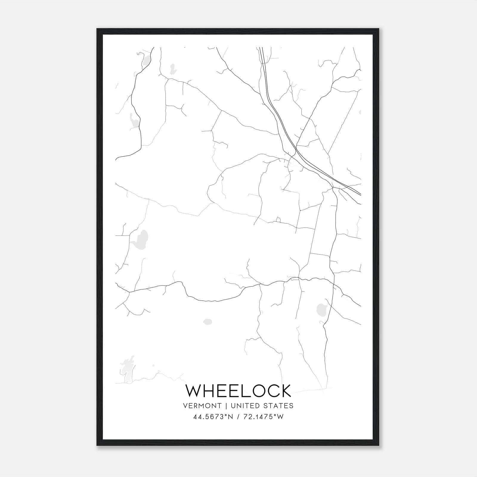 Wheelock Vermont Map Poster, Modern Home Decor Wall Art Print Wheelock Vermont Map Poster, Modern Home Decor Wall Art Print