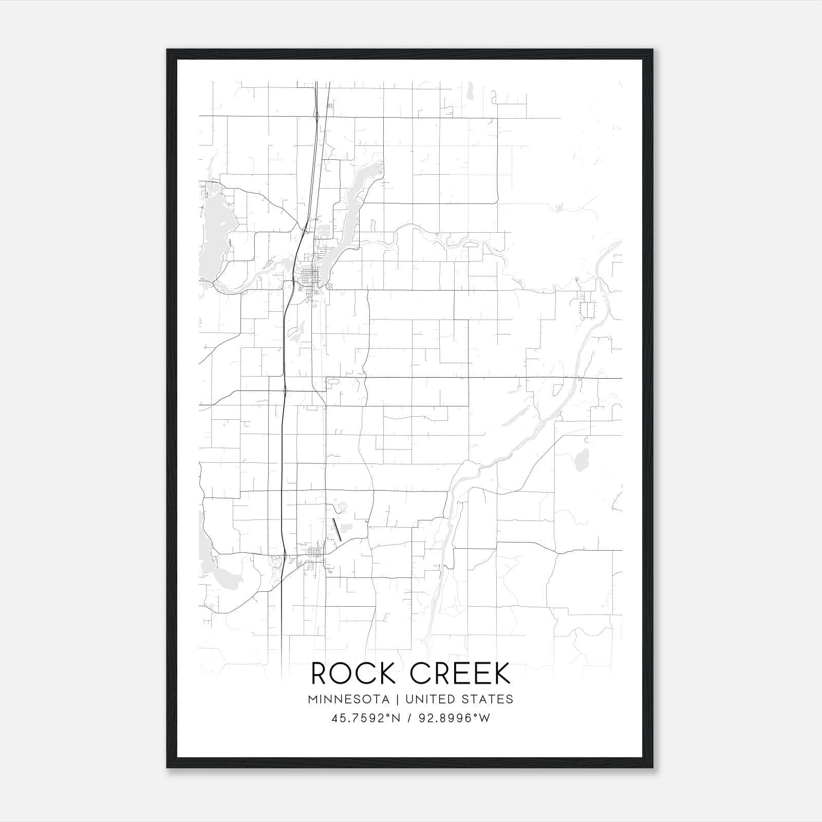 Rock Creek Minnesota Map Poster, Modern Home Decor Wall Art Print Rock Creek Minnesota Map Poster, Modern Home Decor Wall Art Print