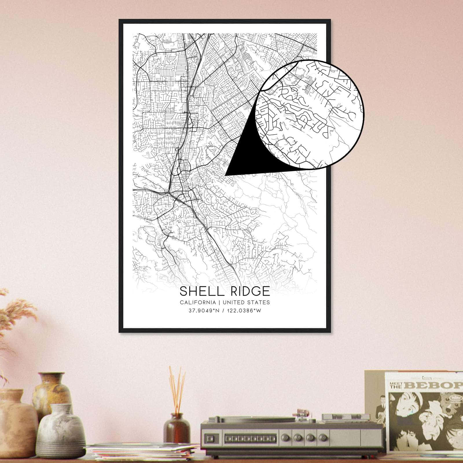 Deerfield Kansas Map Poster, Modern Home Decor Wall Art Print (Copy)